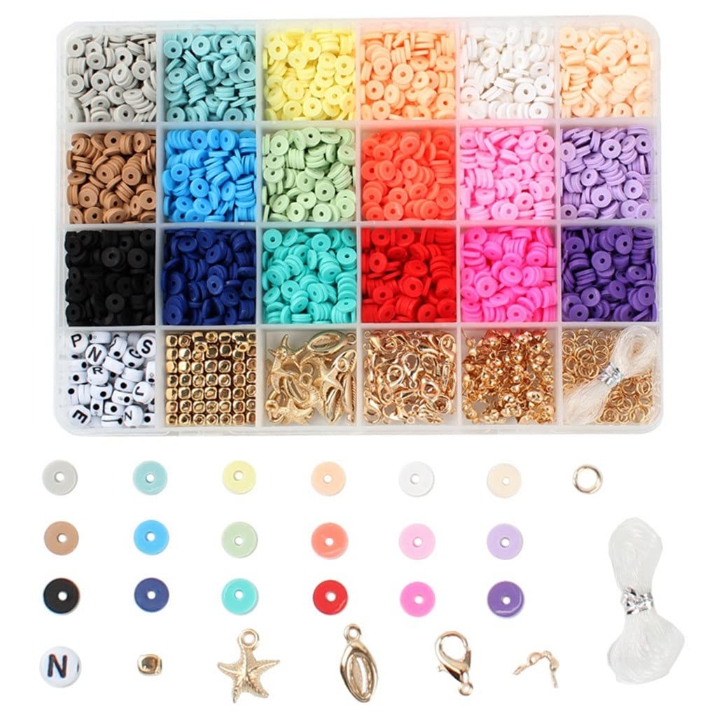 24 Grid Ocean Series Beaded DIY Jewelry Kit - Make Your Own Necklace & Bracelet - Colorful Bohemian Style Beads for Handmade Jewelry - Perfect for Crafting, Gifts, and Fashion Accessories