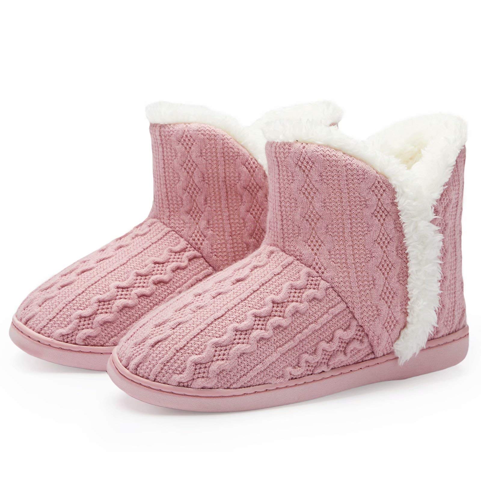 TUOBUQU Women's Cozy Plush Bootie Slippers - Soft Fluffy Indoor/Outdoor Winter House Shoes for Warmth & Comfort - Perfect for Home, Office, and Cold Weather Wear