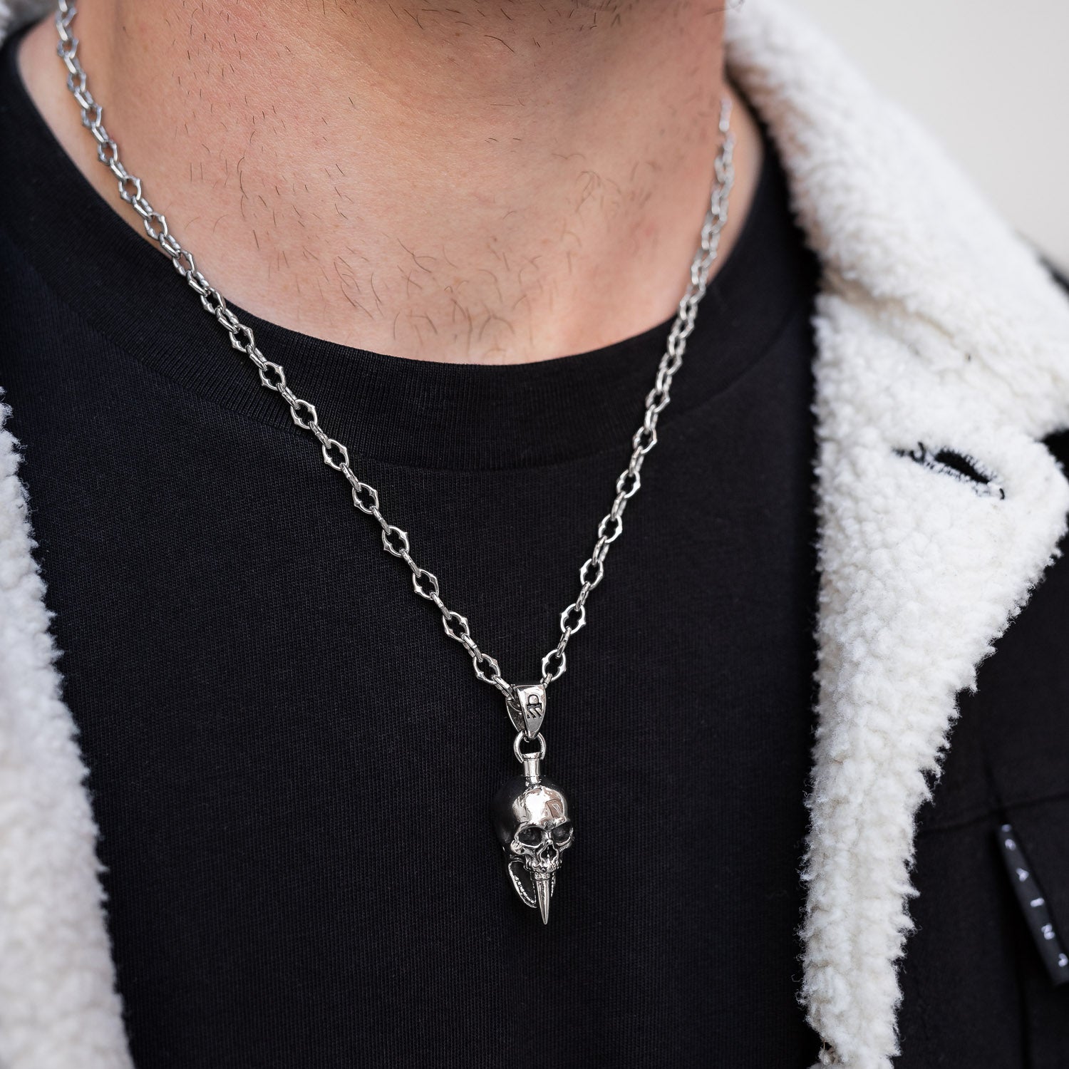 6mm Spiked Chain Necklace with Custom Pendant - Gothic Jewelry for Men & Women | Perfect for Punk Fashion, Alternative Style and Edgy Outfits