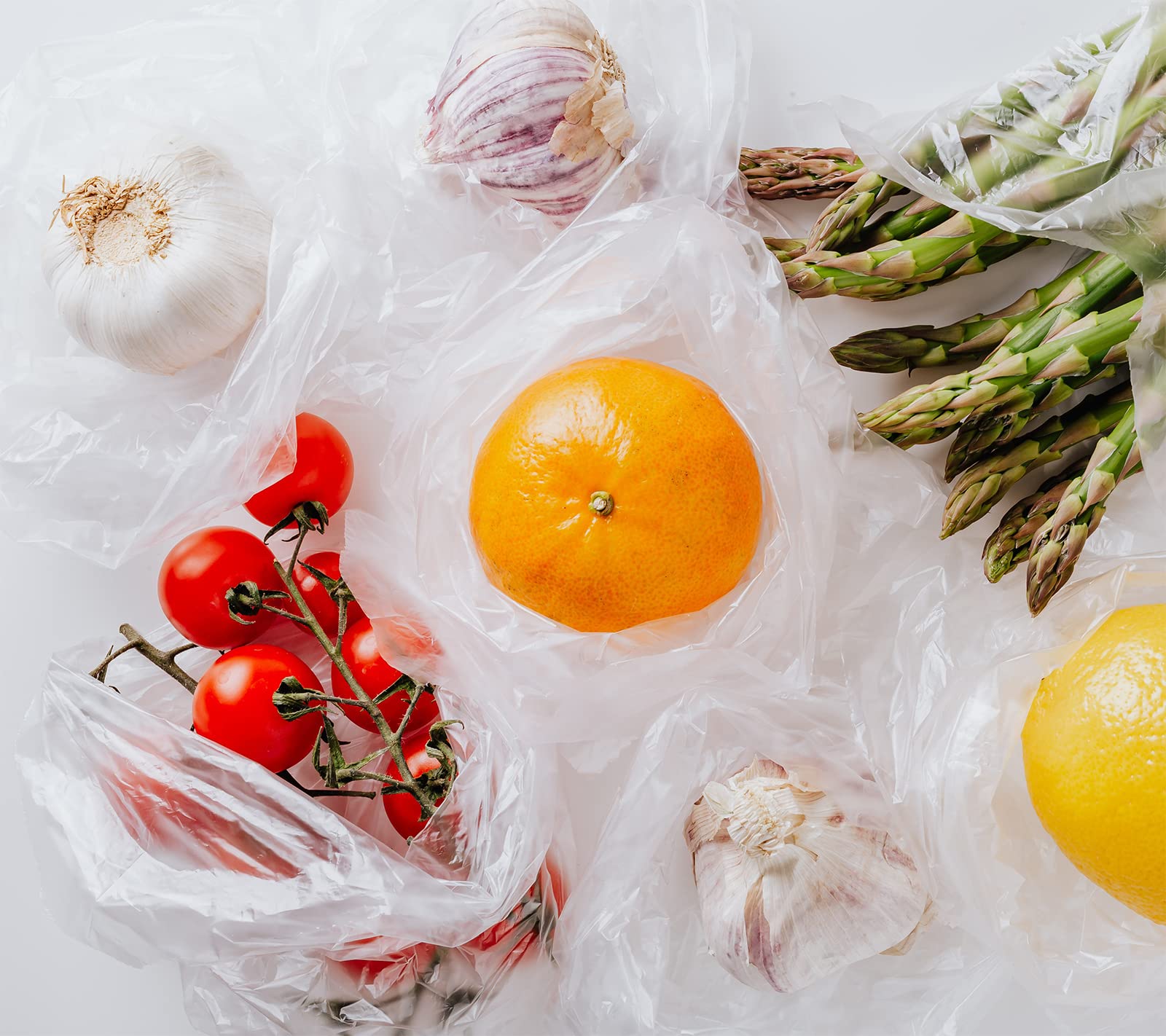 OausTect 14x20 Inch Plastic Produce Bags Roll - 350 Large Food Storage Bags for Bread, Fruits & Vegetables - 6 Rolls - Perfect for Grocery Shopping, Meal Prep & Kitchen Organization
