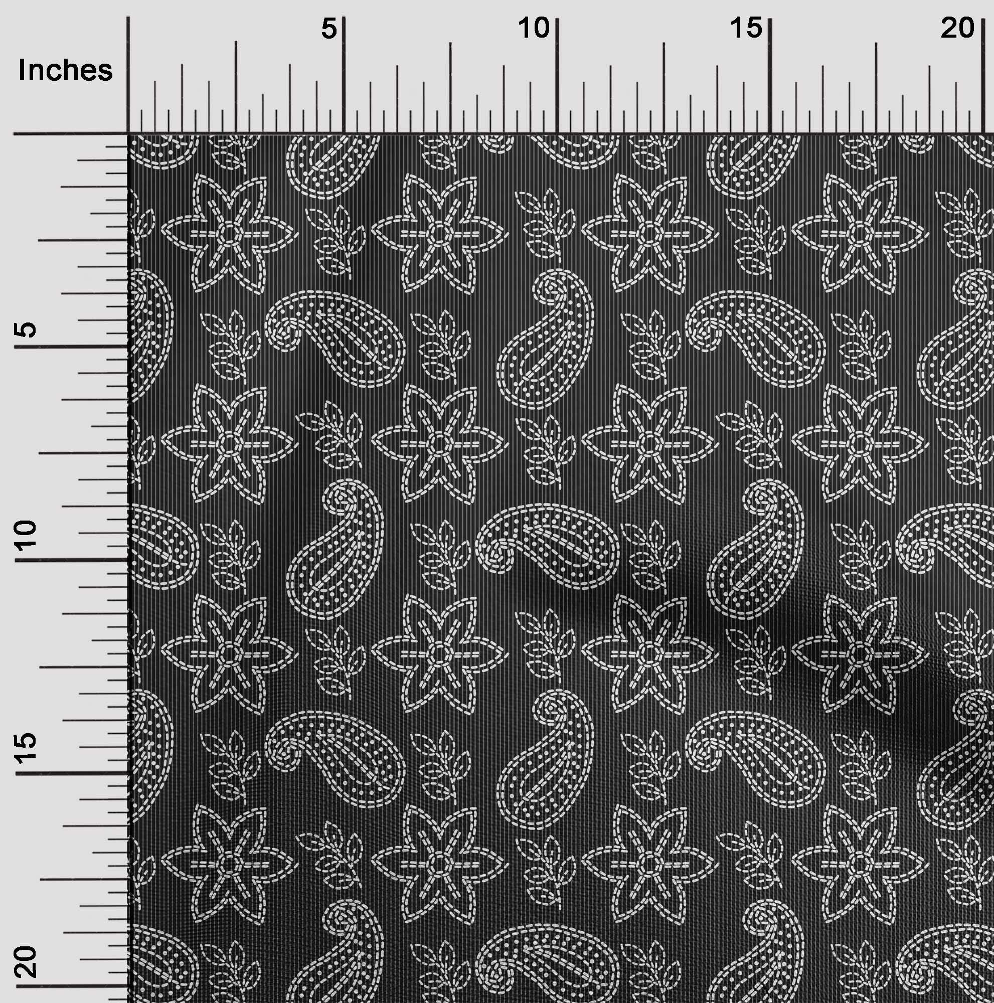oneOone Cotton Poplin Black Floral Print Fabric by The Yard - 42 Inch Wide (9493) | Perfect for Dresses, Skirts, and DIY Fashion Projects