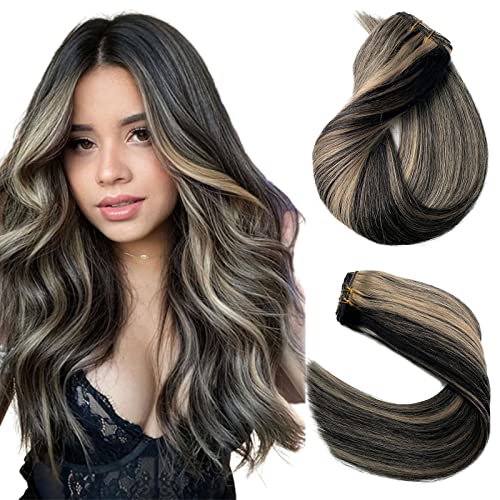 #1P613 Black Hair with Blonde Highlights
