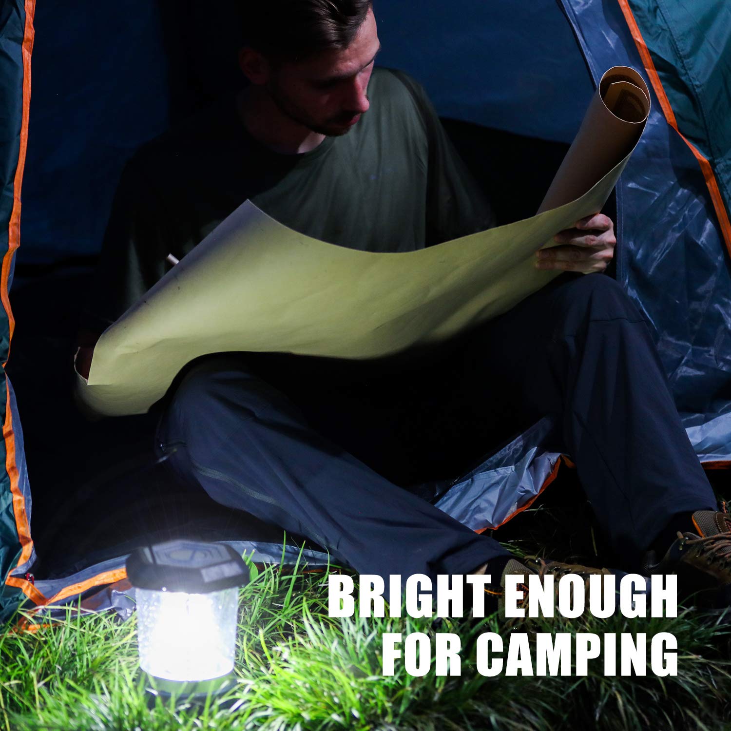 1500 Lumen LED Camping Lantern - Battery Powered COB Light with 4 D Batteries Included | Perfect for Outdoor Camping, Hiking, Emergency Kits & Power Outages