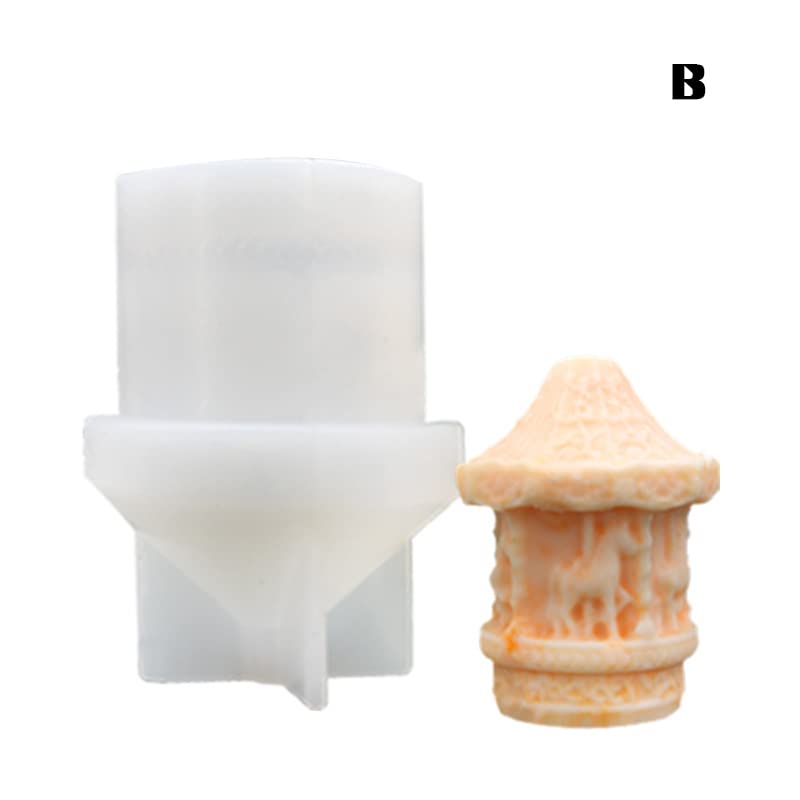 VALINK Carousel Horse Silicone Fondant Molds - Flower & Carousel Shaped Silicone Casting Die for DIY Cake Decorating, Candle Wax, Soap Making & Resin Crafts - Perfect for Birthday, Wedding & Party Dessert Designs