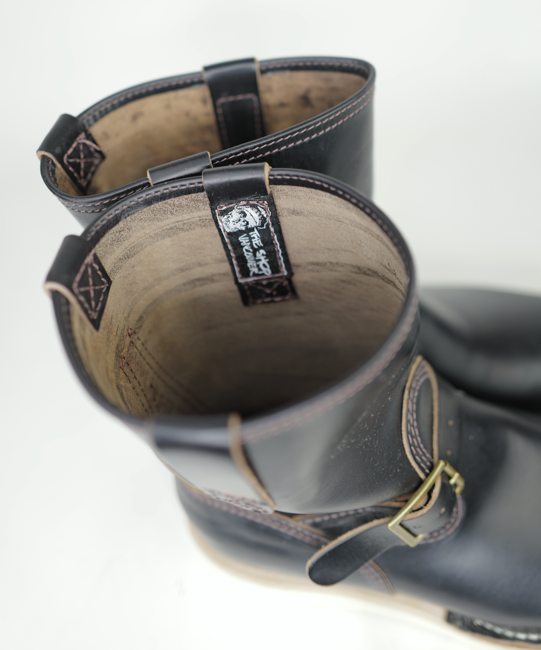 Wesco Boots X The Shop BHH Short Stack Horsehide Engineer Boots - Premium Leather Work Boots for Motorcycle Riding & Outdoor Adventures