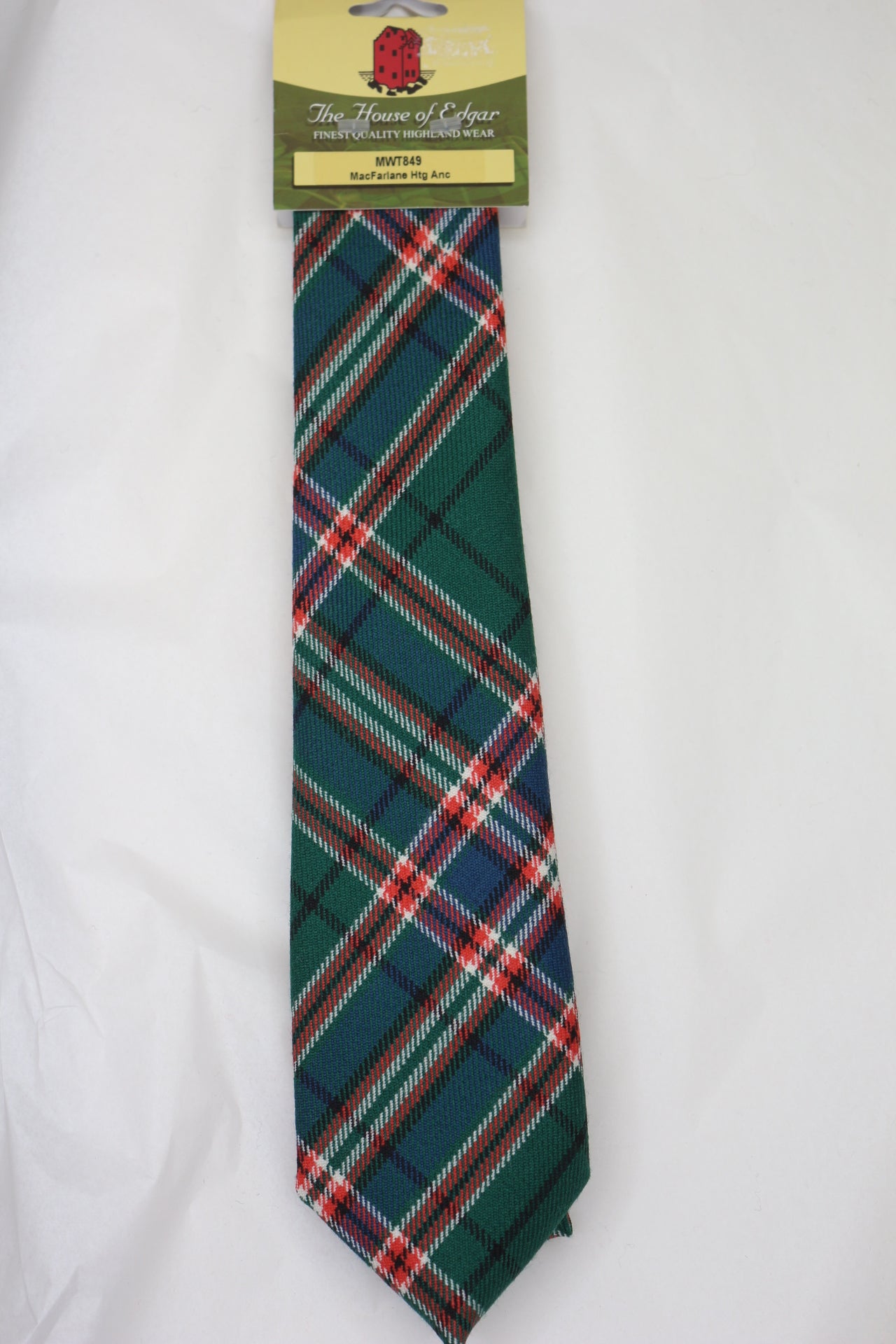 MacFarlane Ancient Hunting Tartan Tie - Premium Scottish Wool Necktie for Men | Perfect for Weddings, Office & Formal Events