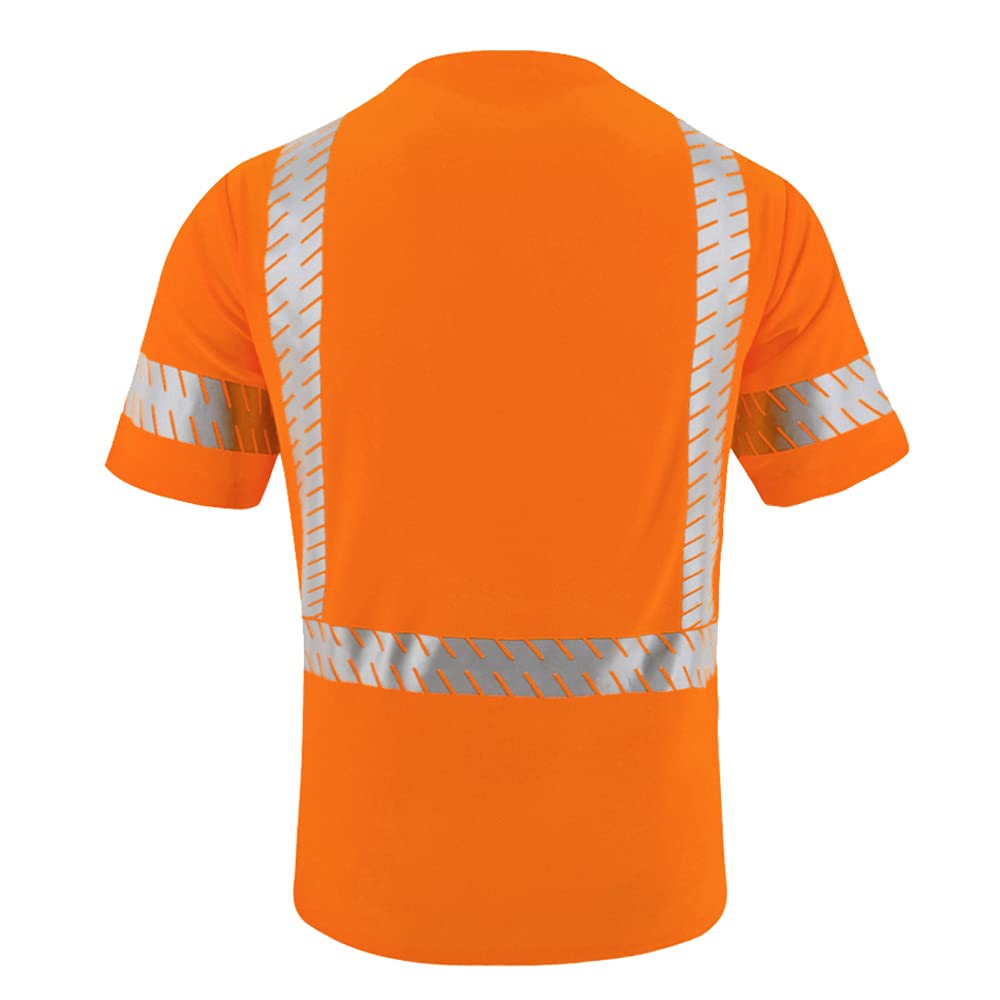 ANSI Class 3 High Visibility Safety Shirts with Reflective Strips - Black Construction Work Shirts for Men | OSHA Compliant Workwear for Road Crews & Night Construction
