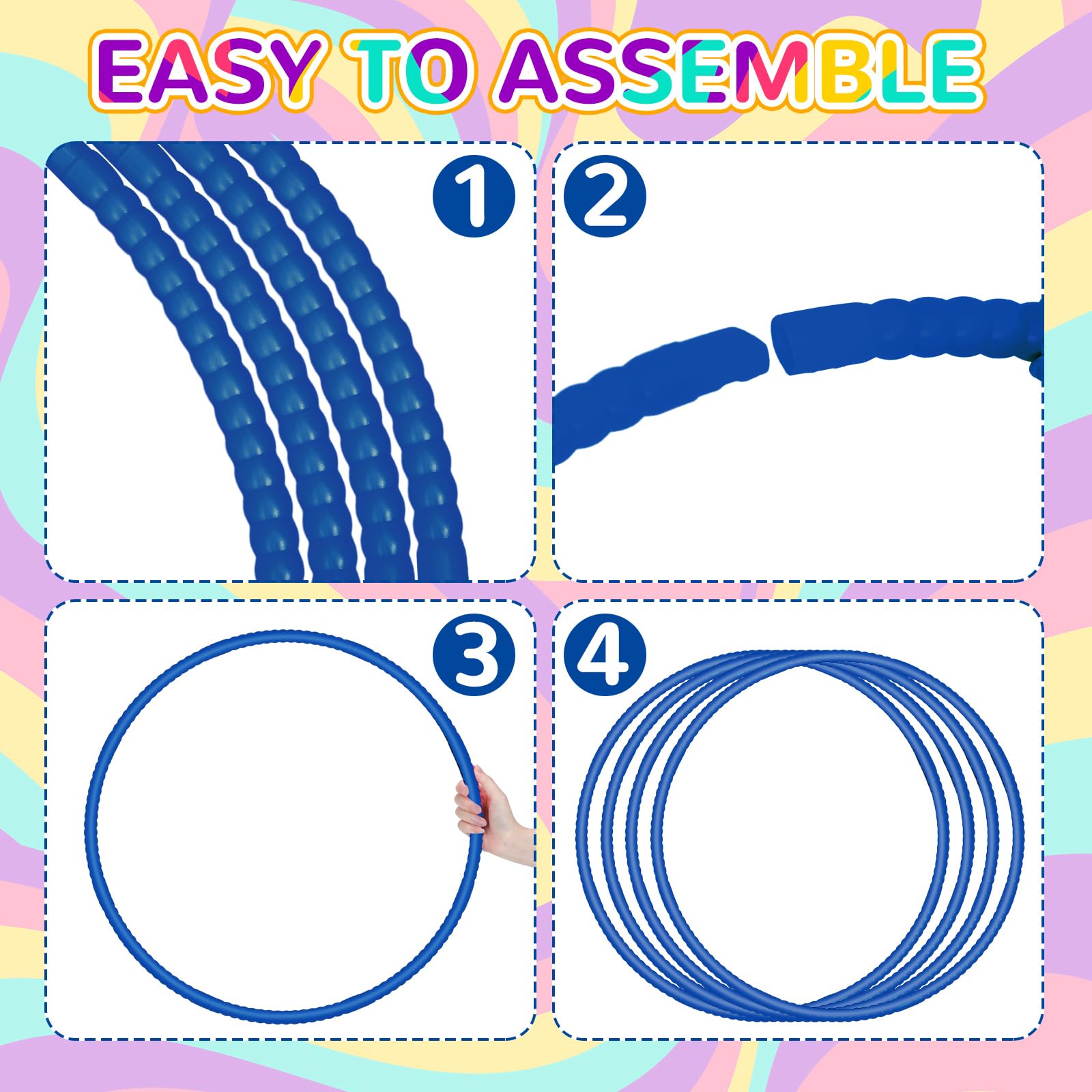 Shappy 6-Pack Adjustable Plastic Hoops for Gym, Play & Dog Agility Training