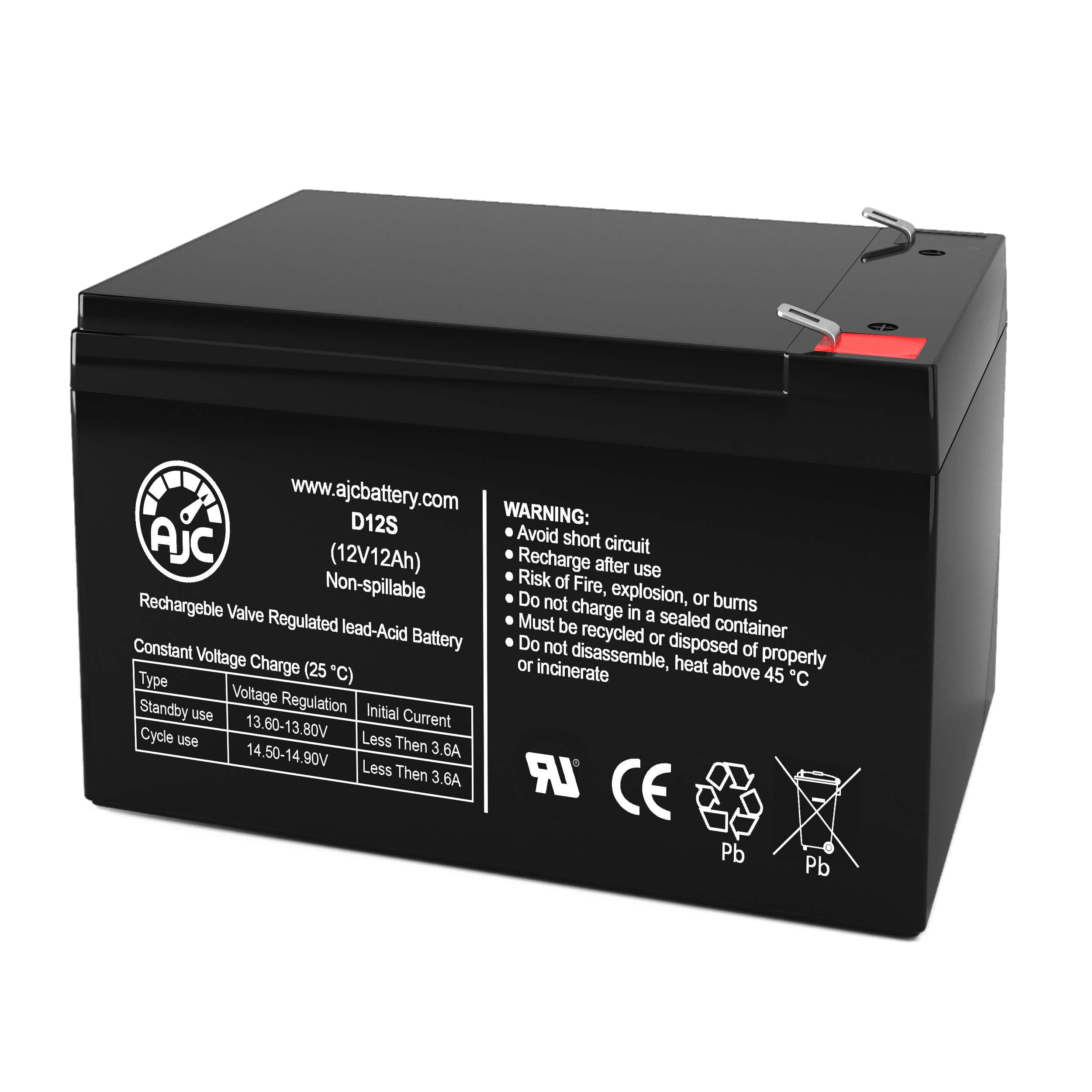 AJC 12V 12Ah Sealed Lead Acid Battery Replacement for Werker WKA12-12F2 - Perfect for UPS Backup, Emergency Lighting, and Solar Power Systems