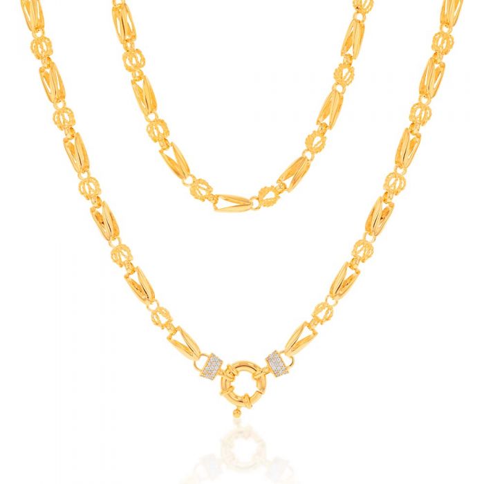 9ct Yellow Gold Alluring Fancy Chain Necklace for Women - Elegant Layering Jewelry for Everyday Wear & Special Occasions