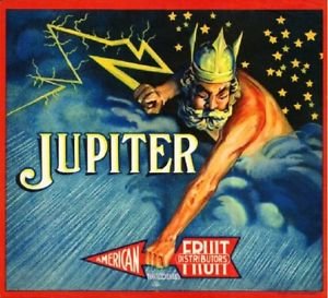 Vintage Orange Citrus Fruit Crate Magnet - Greek God Jupiter Art Print | Los Angeles Inspired Fridge Decor for Kitchen, Office & Gifts