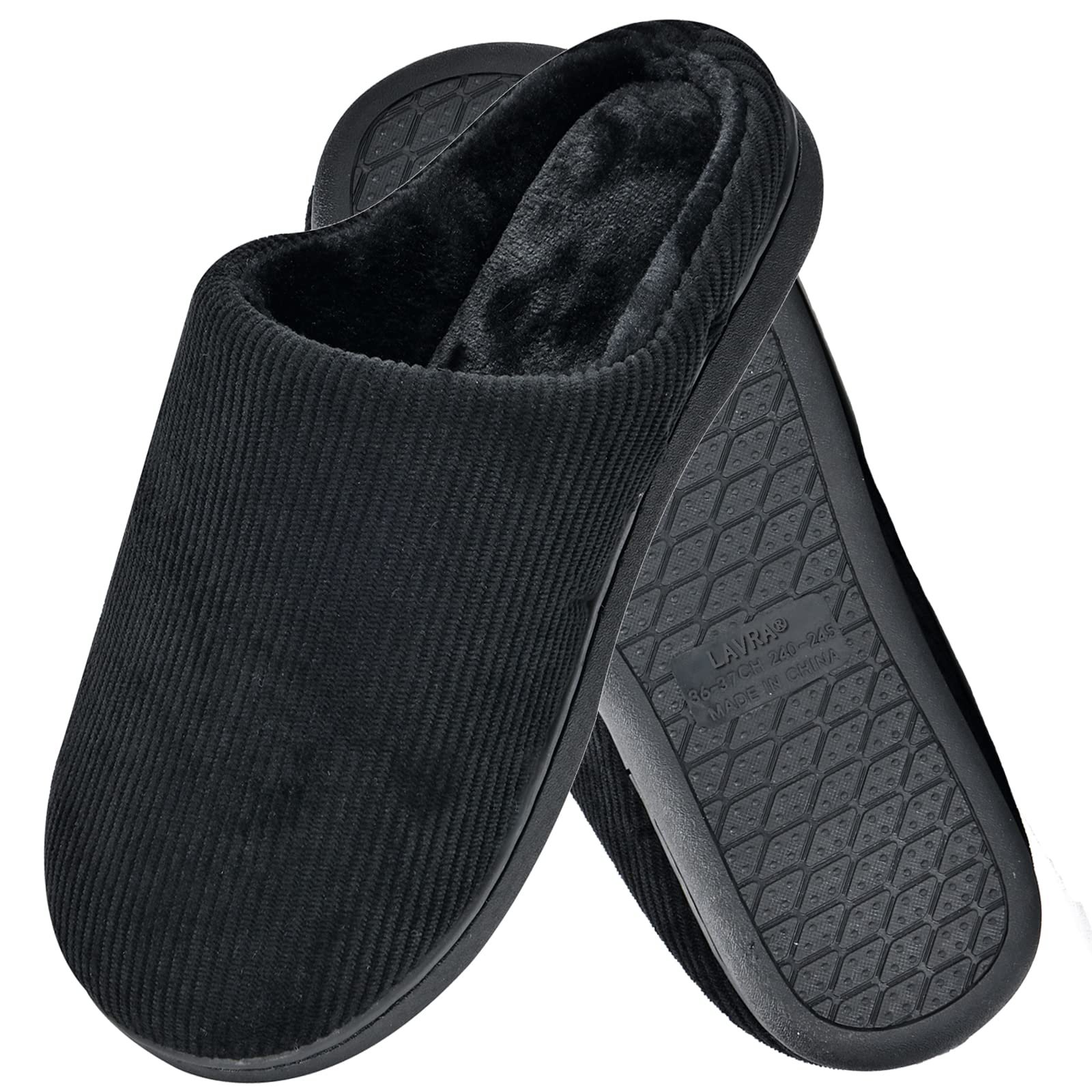 Comfortable Memory Foam Slippers for Men & Women - Cozy Indoor/Outdoor House Shoes with Anti-Skid Rubber Sole - Perfect for Home, Lounge & Backyard Relaxation
