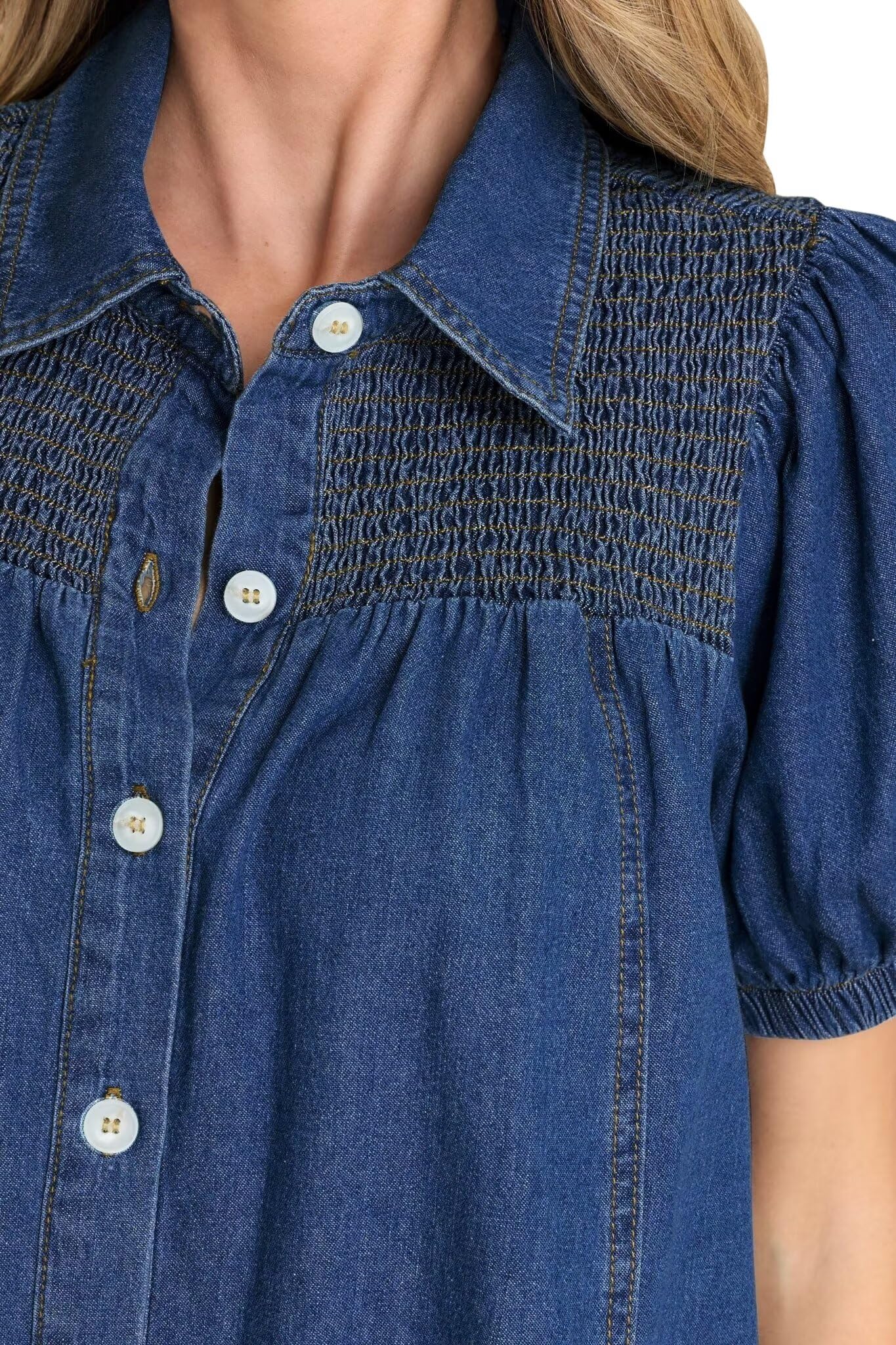 Women's KDF Denim Babydoll Shirt Dress - 2024 Summer Jean Dress for Casual Outings, Beach Wear & Date Nights