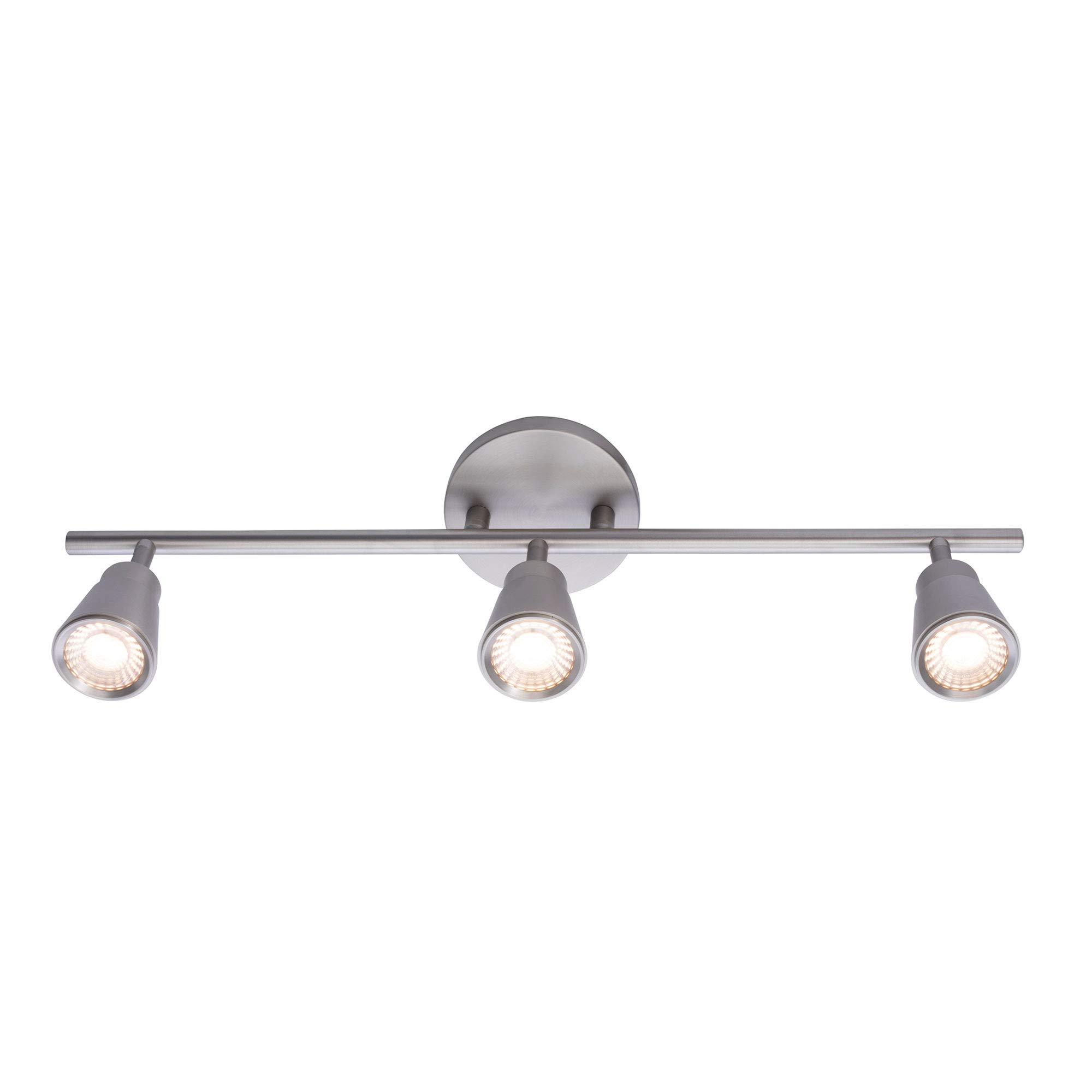 WAC Lighting Solo 3-Light LED Energy Star Certified Fixed Rail System 3000K Warm White Brushed Nickel Finish - Perfect for Kitchen, Dining Room & Retail Spaces