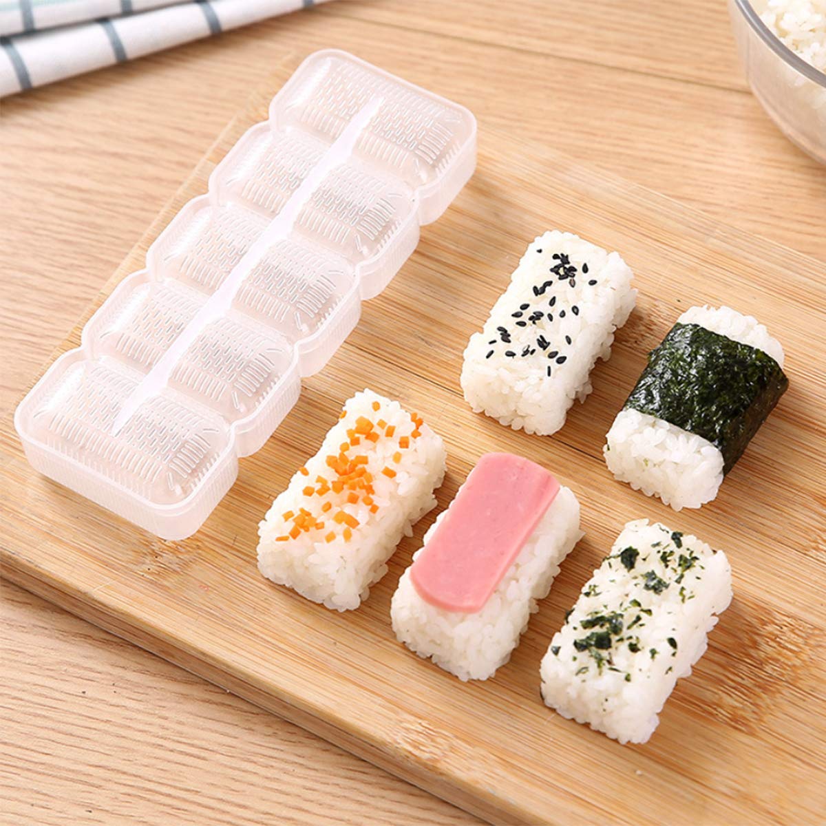 DIY Sushi Molds & Rice Ball Maker Kit - Includes Sushi Rice Shape Press, Rice Ball Shaker with Paddle - Perfect for Homemade Sushi, Onigiri & Bento Box Lunch Prep