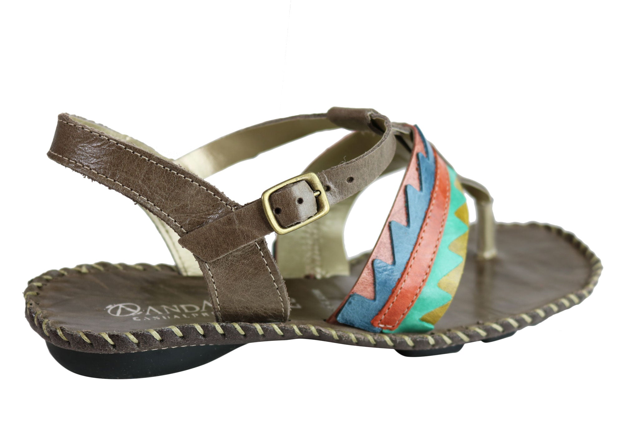 Andacco Kamby Women's Comfortable Leather Flat Sandals - Handmade in Brazil - Perfect for Summer, Beach & Casual Outings