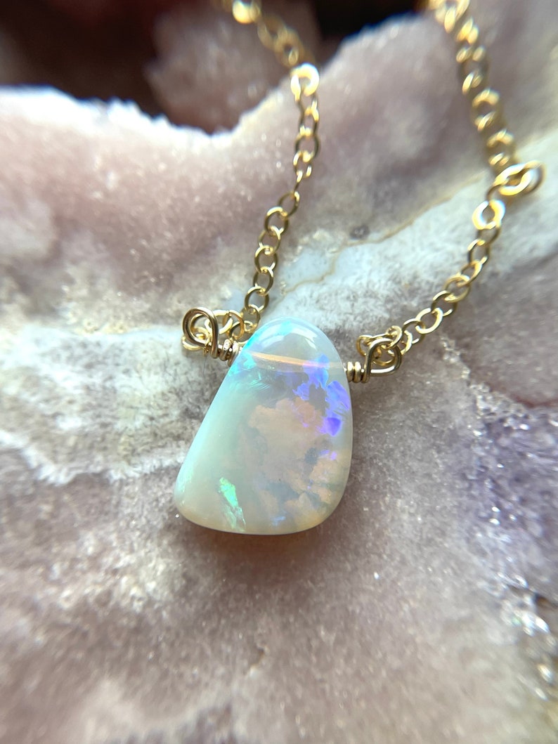 Australian Opal Pendant Necklace - 14K Gold Filled Elegant Jewelry for Women | Perfect Gift for Birthday, Anniversary & Special Occasions