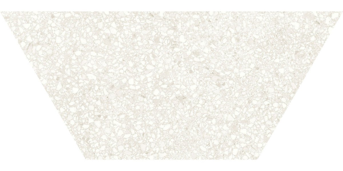 10 X 24 Inch Half Hexagon Porcelain Tile - Ivory Matte Rectified Trapezoid Floor & Wall Tile for Bathroom, Kitchen & Backsplash
