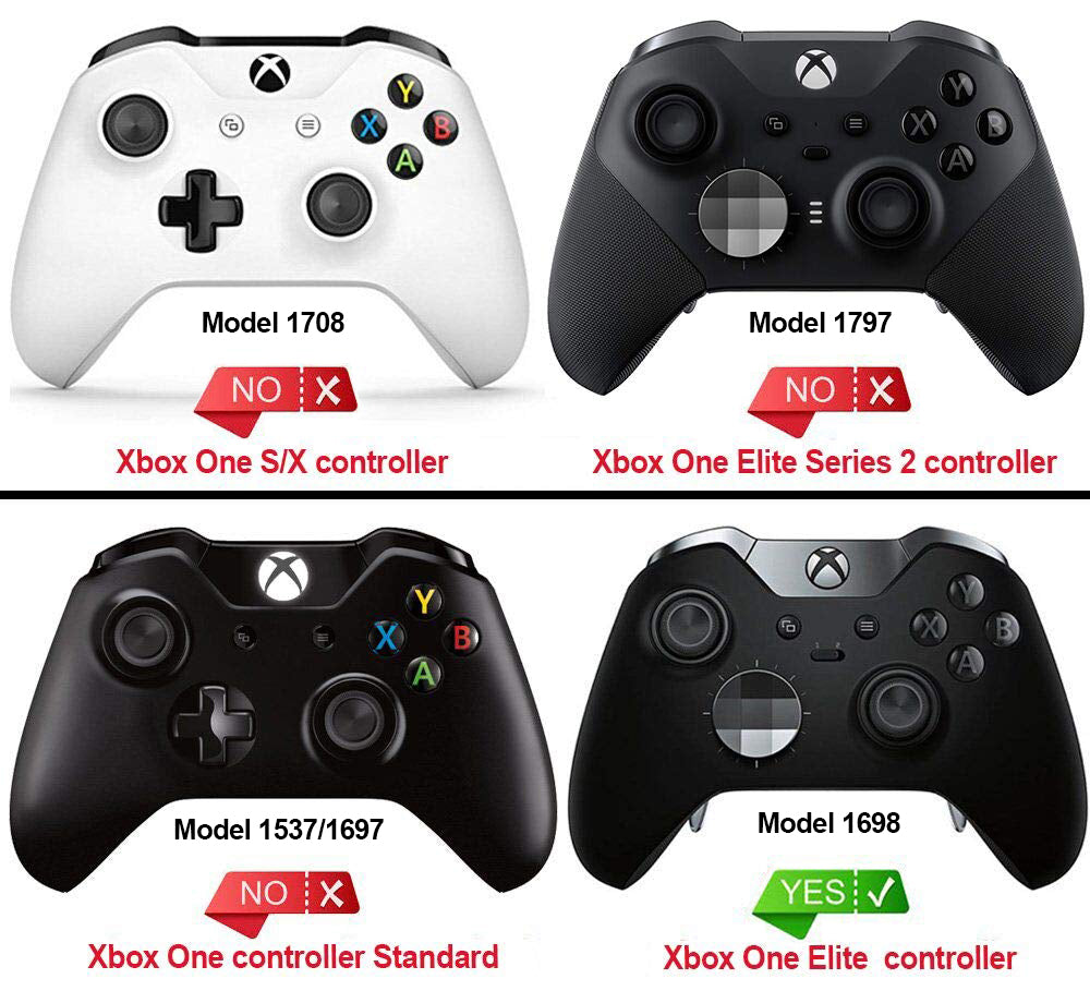 eXtremeRate White Replacement Front Housing Shell for Xbox One Elite Controller Model 1698 XOEP002 - Custom Gaming Shell for Enhanced Controller Protection & Style