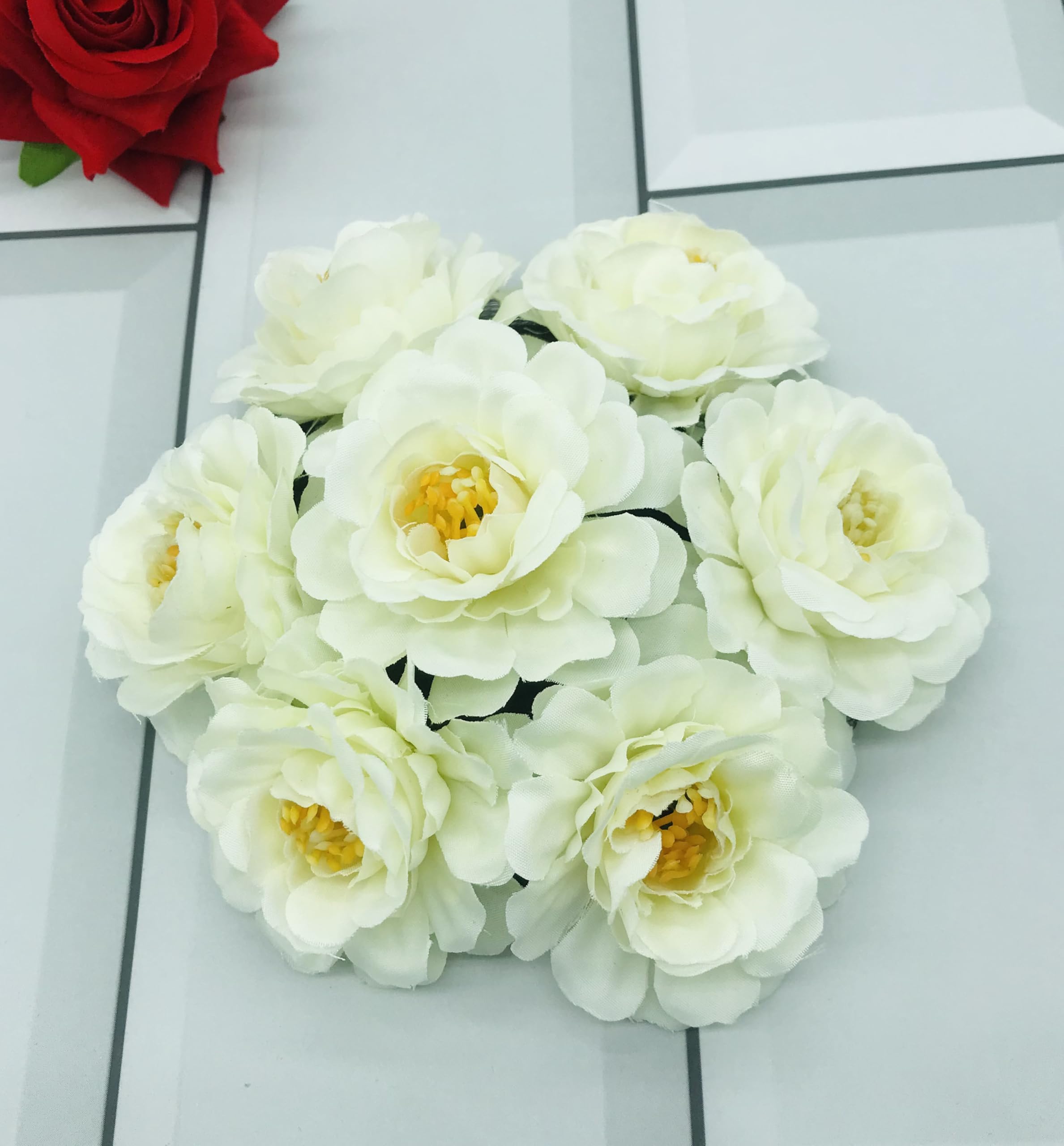 Gadinfashion™ Artificial Flower Bridal Hair Juda/Gajra - White Hair Bun Flower Accessories for Women & Girls (Pack of 1) - Perfect for Weddings, Parties & Festive Occasions