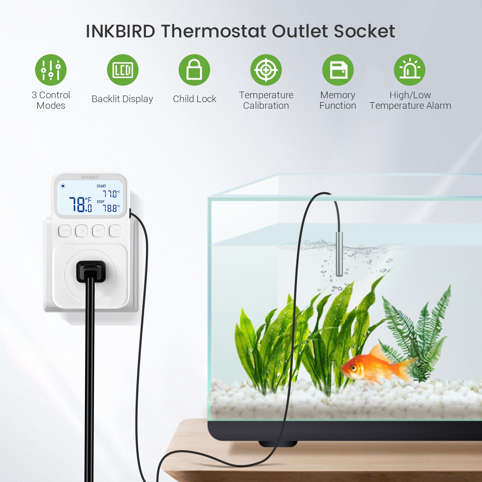 Digital Temperature Controller C226T - Precise Thermostat for Home Brewing, Aquariums & Reptile Tanks