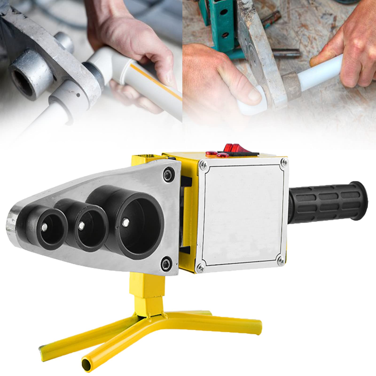 PPR/PE/PP Pipe Fusion Welder Machine - 6 Die Heads, Adjustable 0-300°C Temperature for 20-63mm Pipes - Hot Melt Plastic Welding Tool for Plumbing, Irrigation & Industrial Pipe Connections