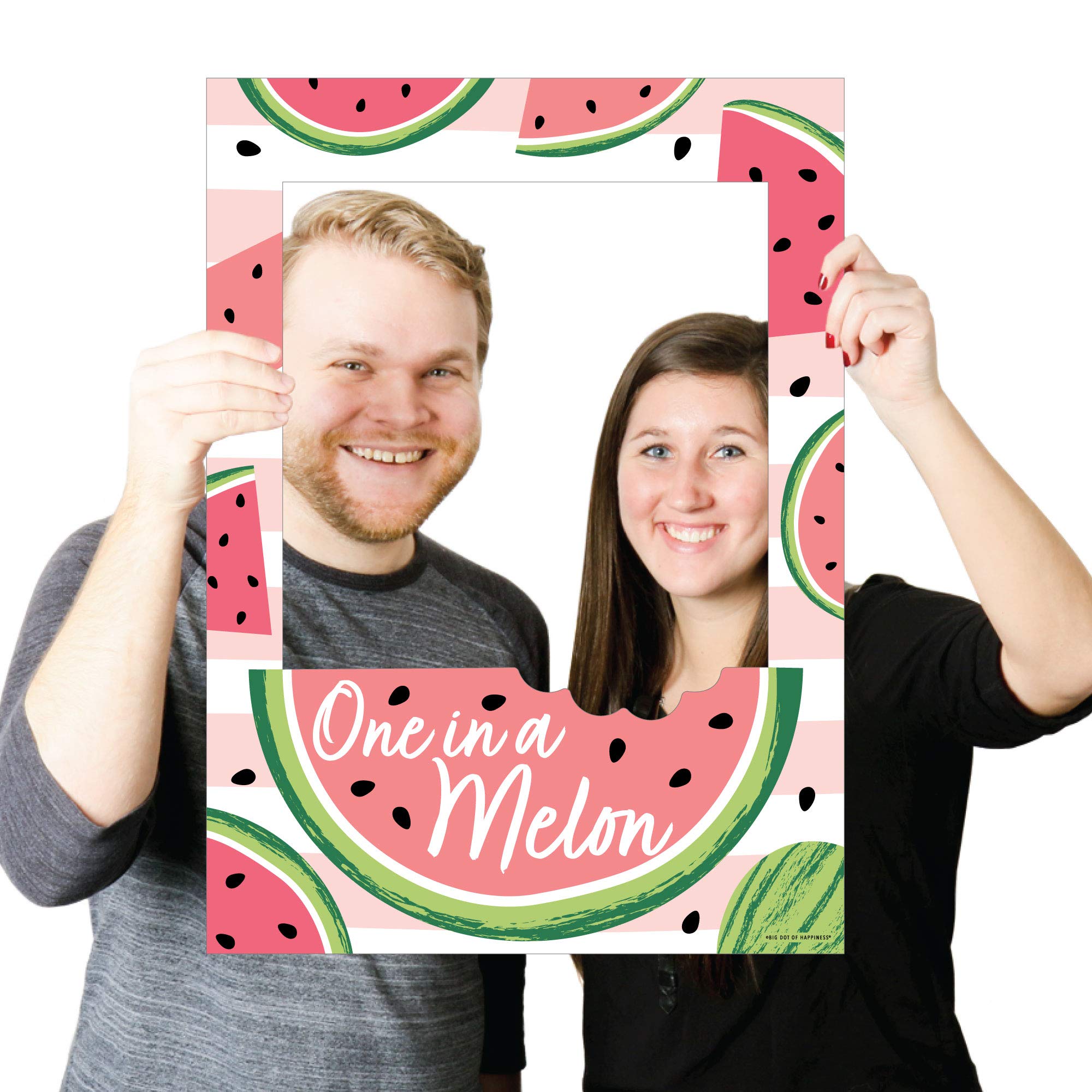 Sweet Watermelon Party Selfie Photo Booth Props & Picture Frame - Durable Printed Decor for Fruit Themed Events - Perfect for Birthdays, Baby Showers & Summer Parties