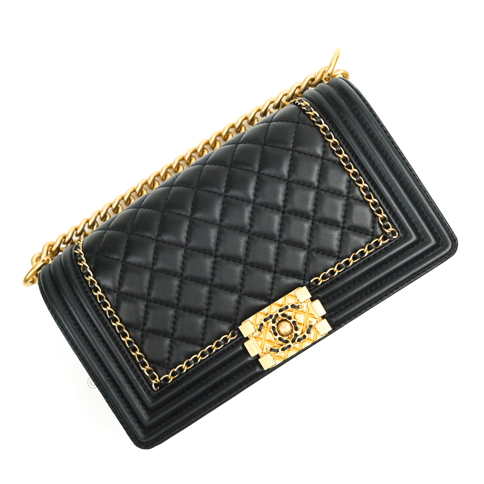 Chanel Boy Quilted Medium Black Calfskin Gold Hardware 20C Bag - Luxury Designer Handbag for Women | Perfect for Evening Events, Parties & Fashion Outfits
