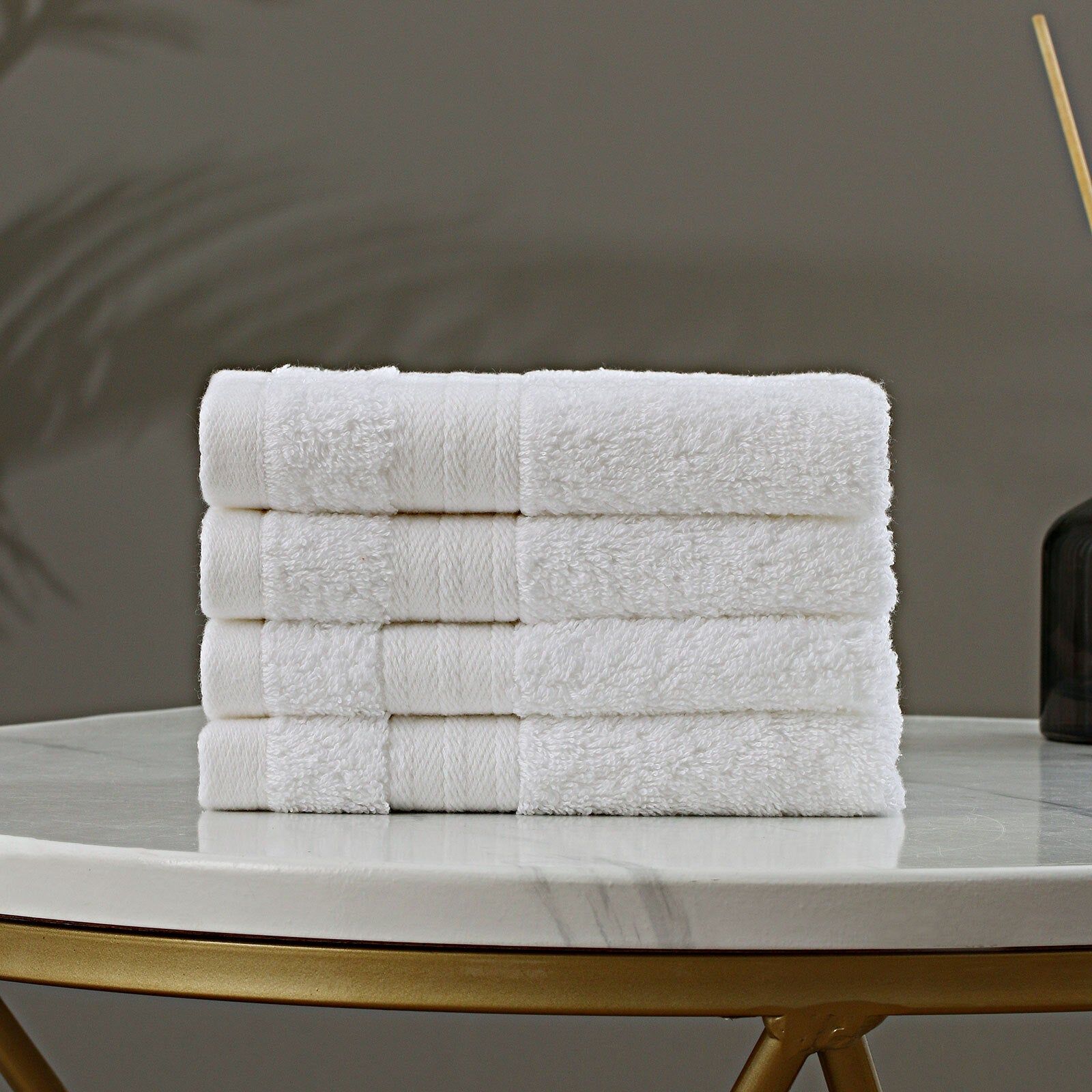 Premium 4-Piece Cotton Bath Towel Set - Soft & Absorbent White Washcloths for Spa, Bath & Luxury Home Use