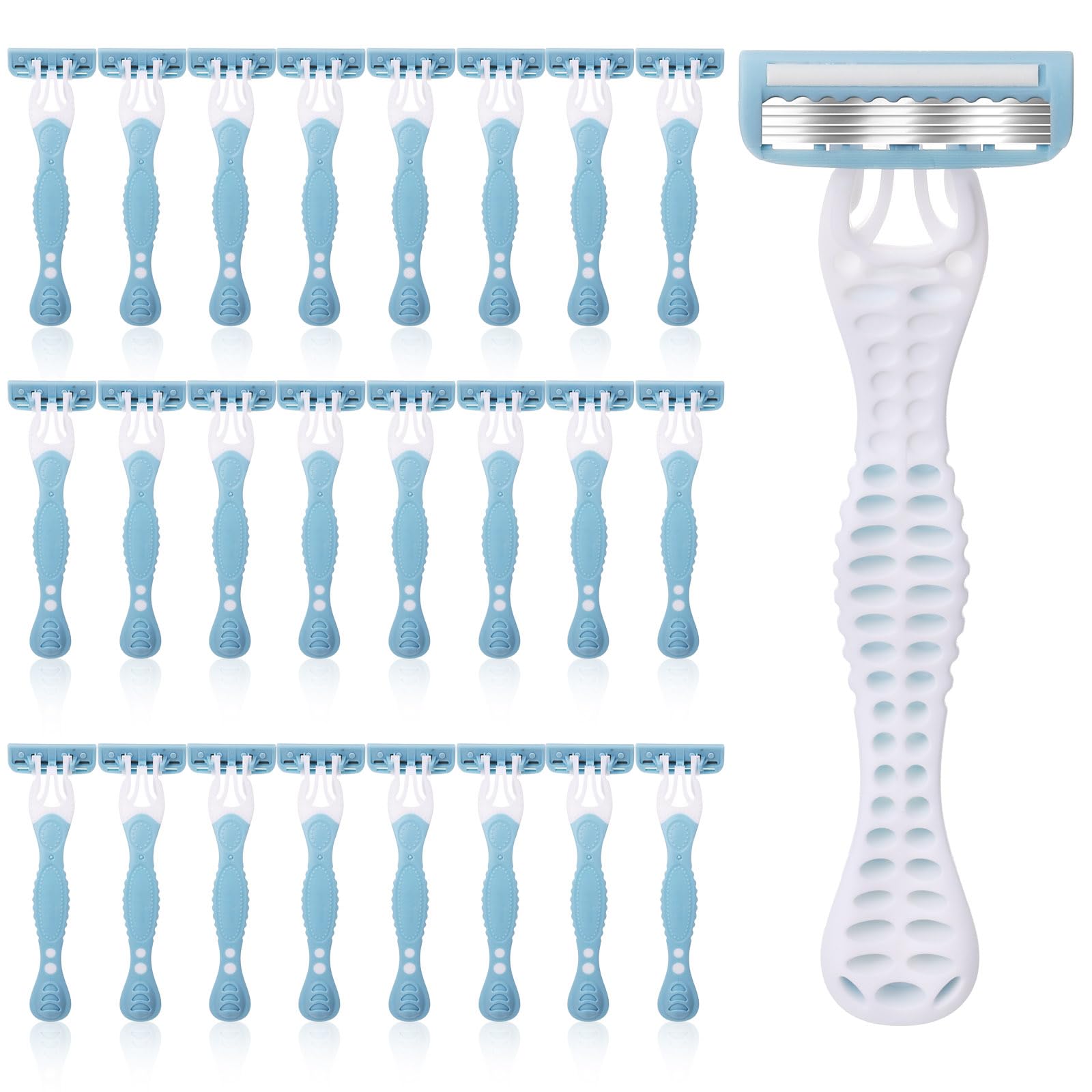 24 Pack Women's Disposable Razors - 5 Blade Bulk Razors for Sensitive Skin, Individually Wrapped | Smooth Shaving for Legs, Underarms & Bikini Line | Perfect for Travel, Hotels, Spa & Daily Use
