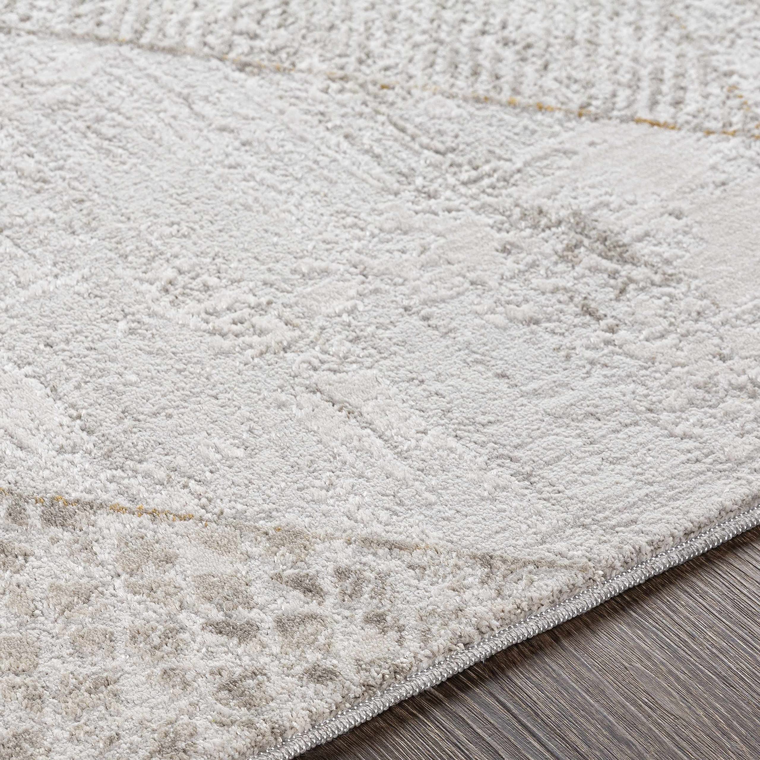 Hauteloom Cloudland Modern Area Rug - Soft Gray & Ivory - 6'7