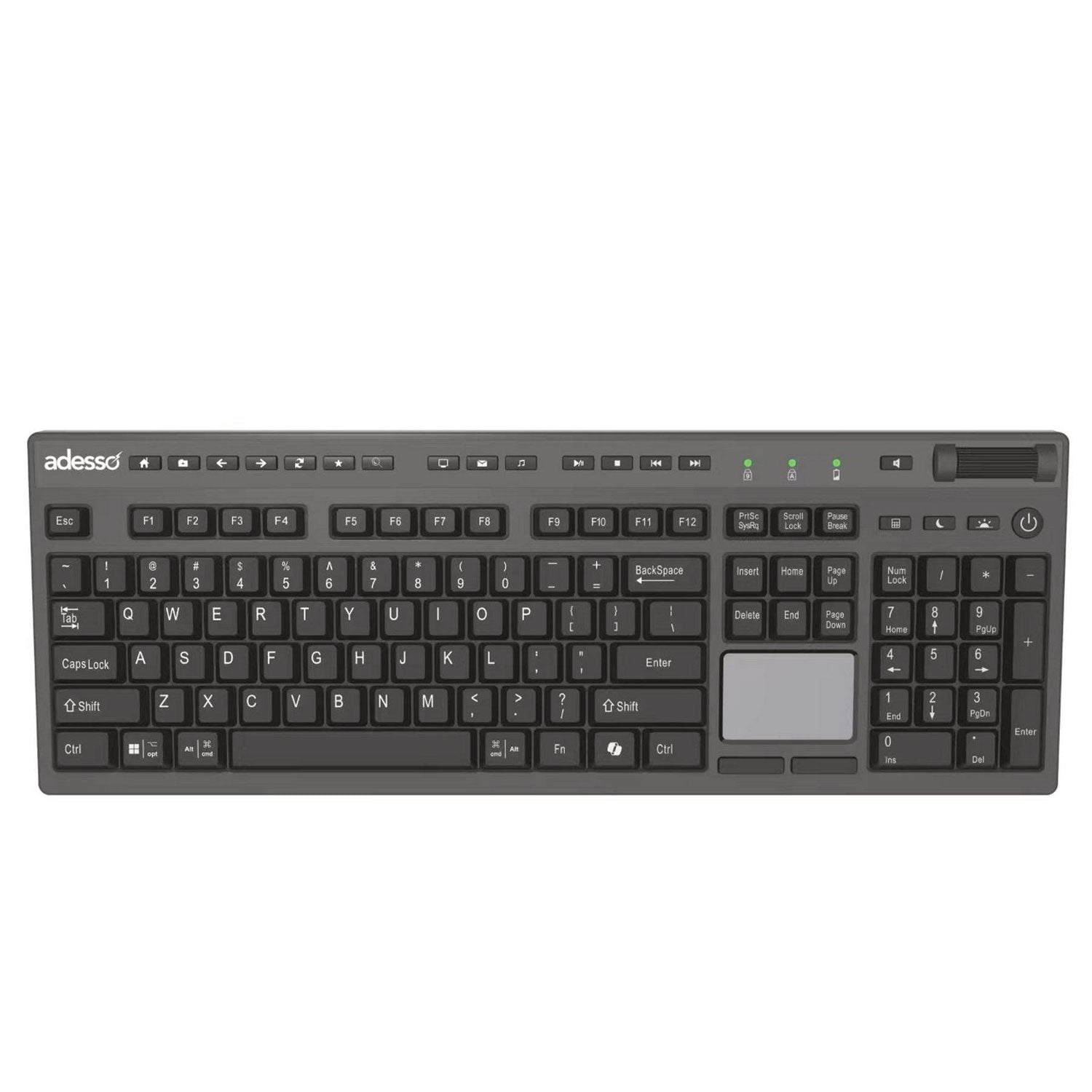 Adesso WKB-4450UB USB Wired Keyboard - Ergonomic Design, Quiet Typing, Spill-Resistant - Perfect for Office, Home & Gaming (Black)