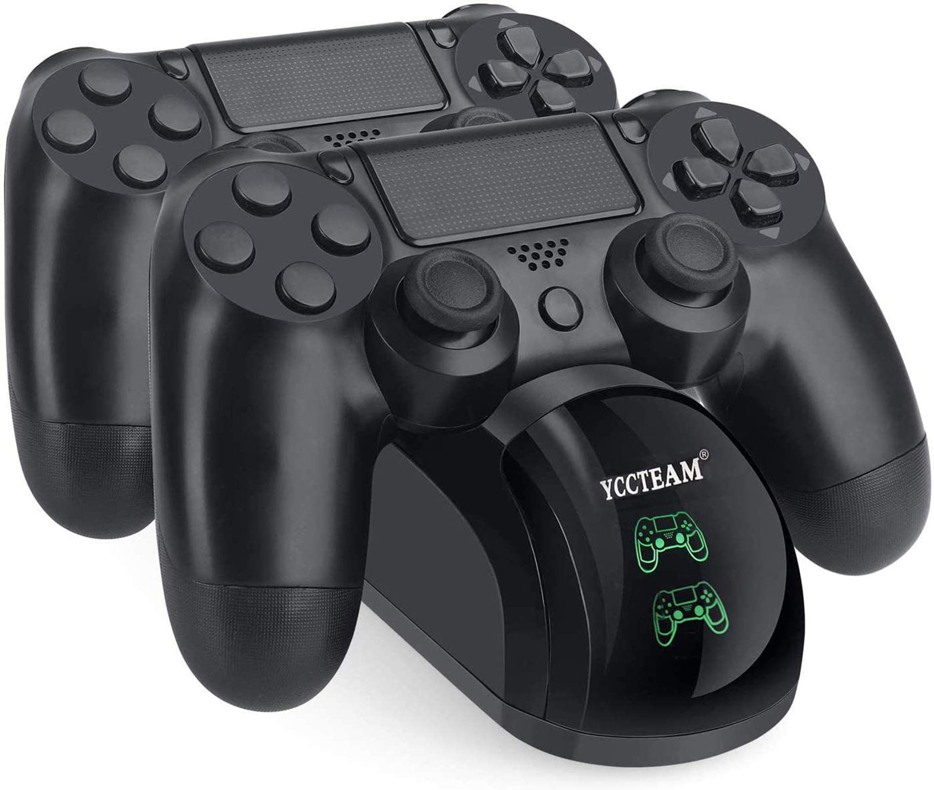Fast-Charging PS4 Controller Charger Dock Station - Compatible with PS4/PS4 Slim/PS4 Pro Controllers (Black) | Perfect for Gaming Sessions & Multiplayer Setups