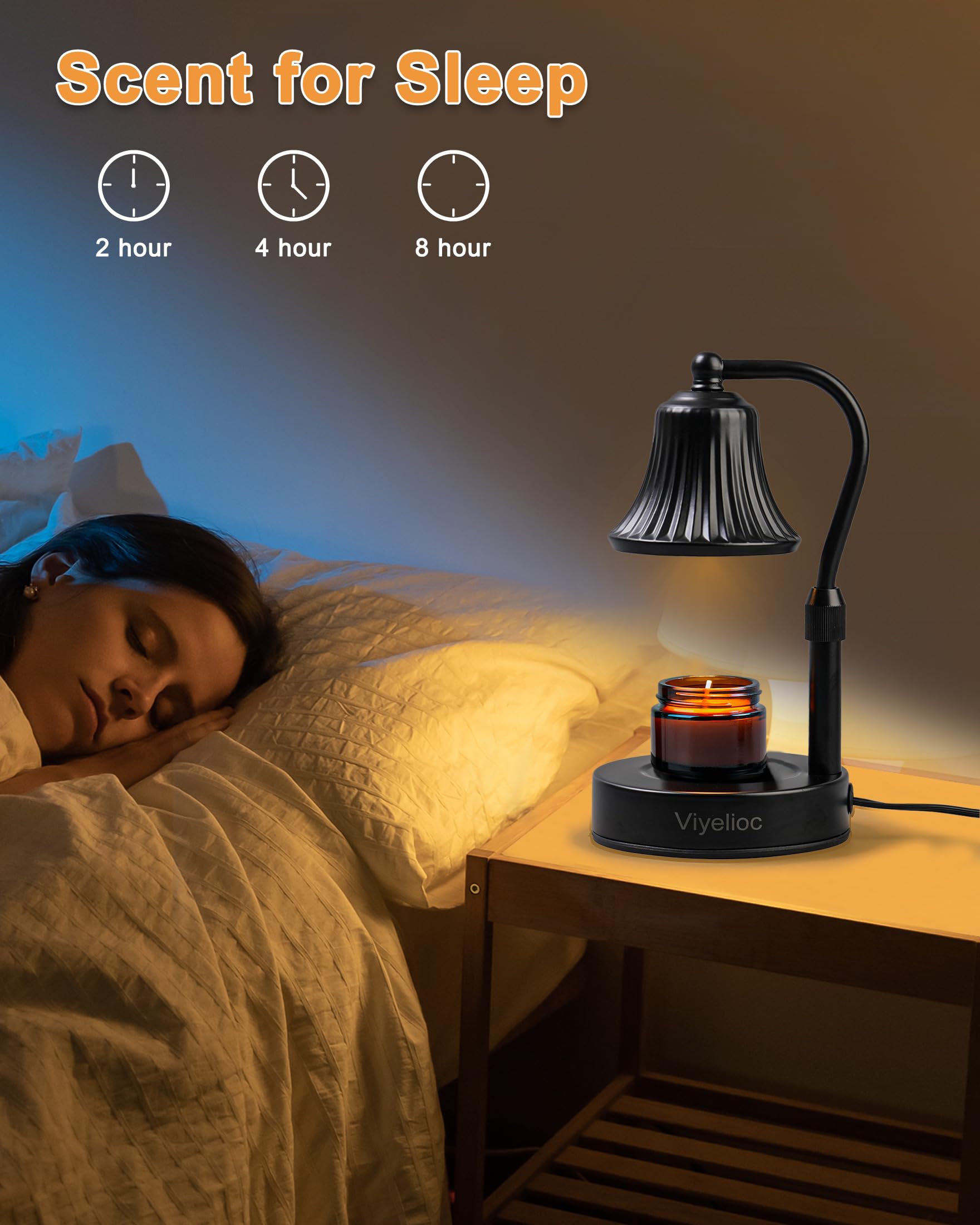 Candle Warmer lamp with timer and dimmer, adjustable height, includes 2 bulbs - perfect for home decor, bedroom ambiance, and as housewarming or birthday gifts for women. Ideal for aromatherapy, relaxation, and creating a cozy atmosphere.