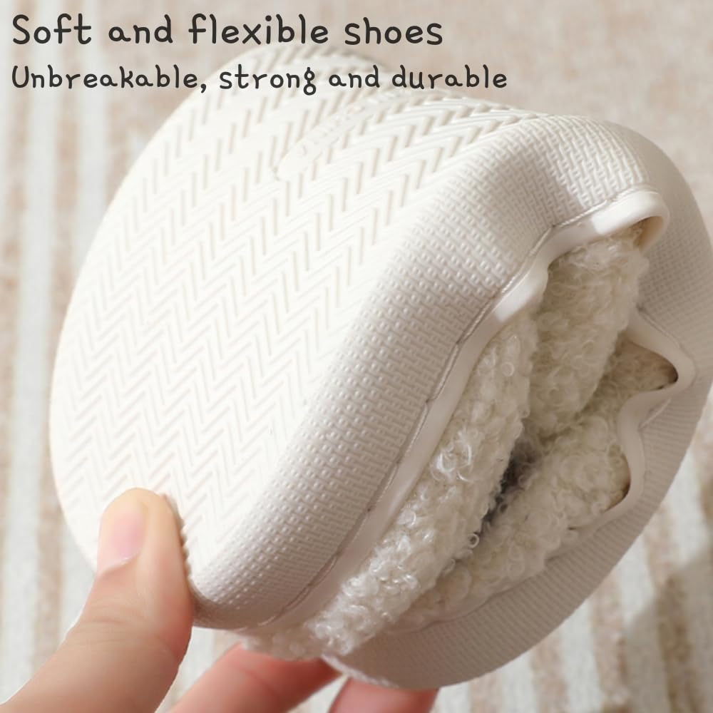 Cozy Plush Warm Slippers for Women & Men - Non-Slip Indoor/Outdoor House Shoes with Soft Cushion for Winter - Perfect for Home, Office, and Relaxation