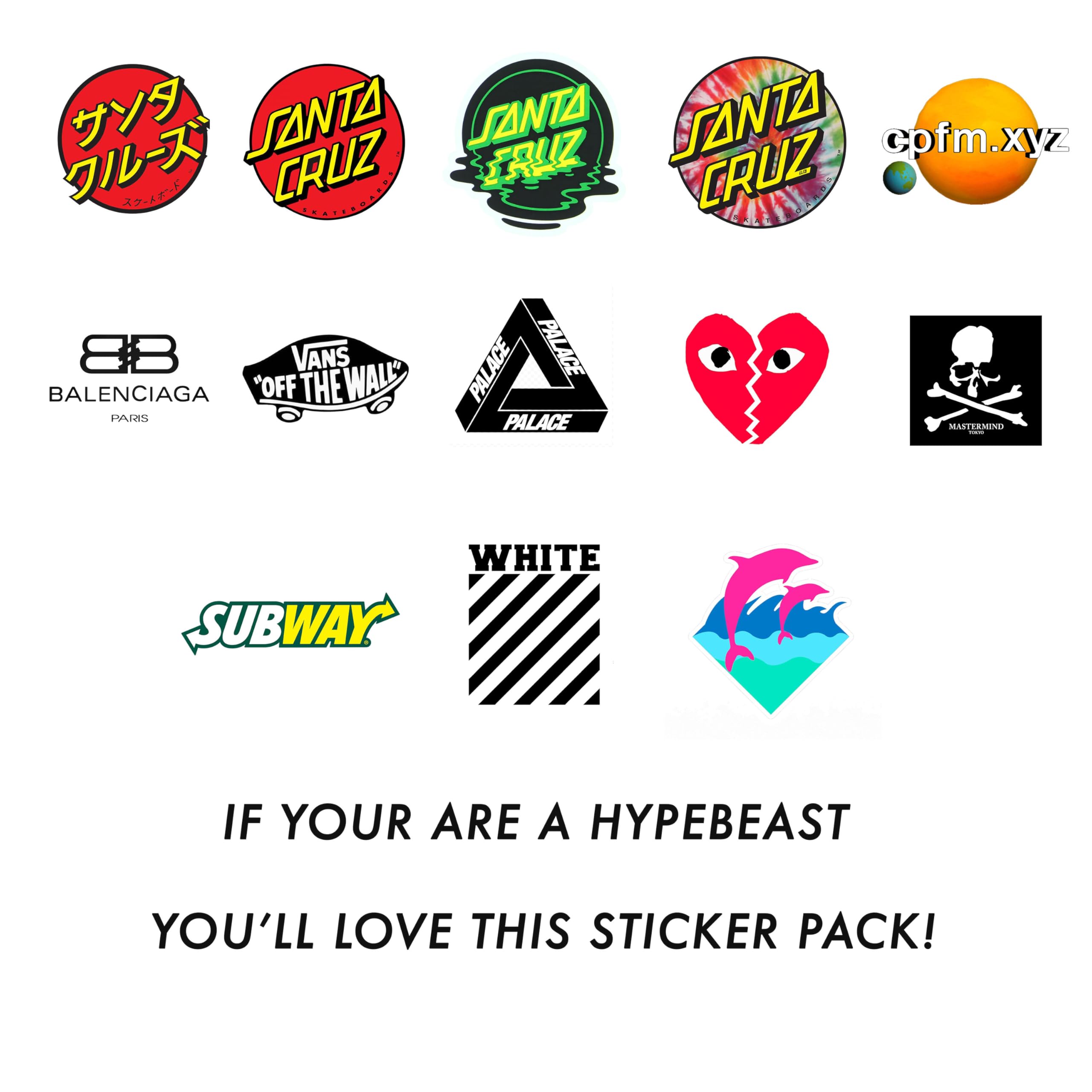 110pcs Hypebeast Designer Laptop Stickers - Waterproof Vinyl Decals for Laptop, Water Bottle, Car, Helmet | Trendy Graffiti Art Stickers for Skateboard, Luggage, Bike & Bumper | Personalize Your Tech & Gear with Urban Street Style