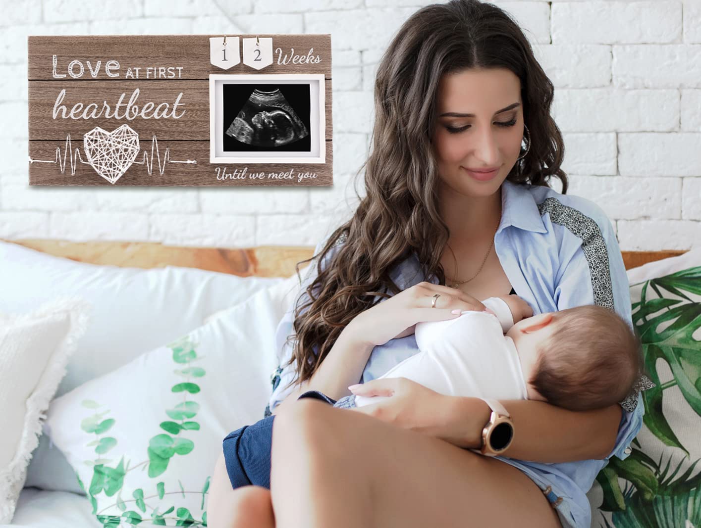 Garybank New Mom Gifts 2024 - Ultrasound Picture Frame with Pregnancy Milestone Cards & Activity Cards, Gender Reveal Gift for Expecting Women - Perfect Baby Shower Gift for Sister, Best Friend or Wife (Great for Pregnancy Announcements & Nursery Decor)