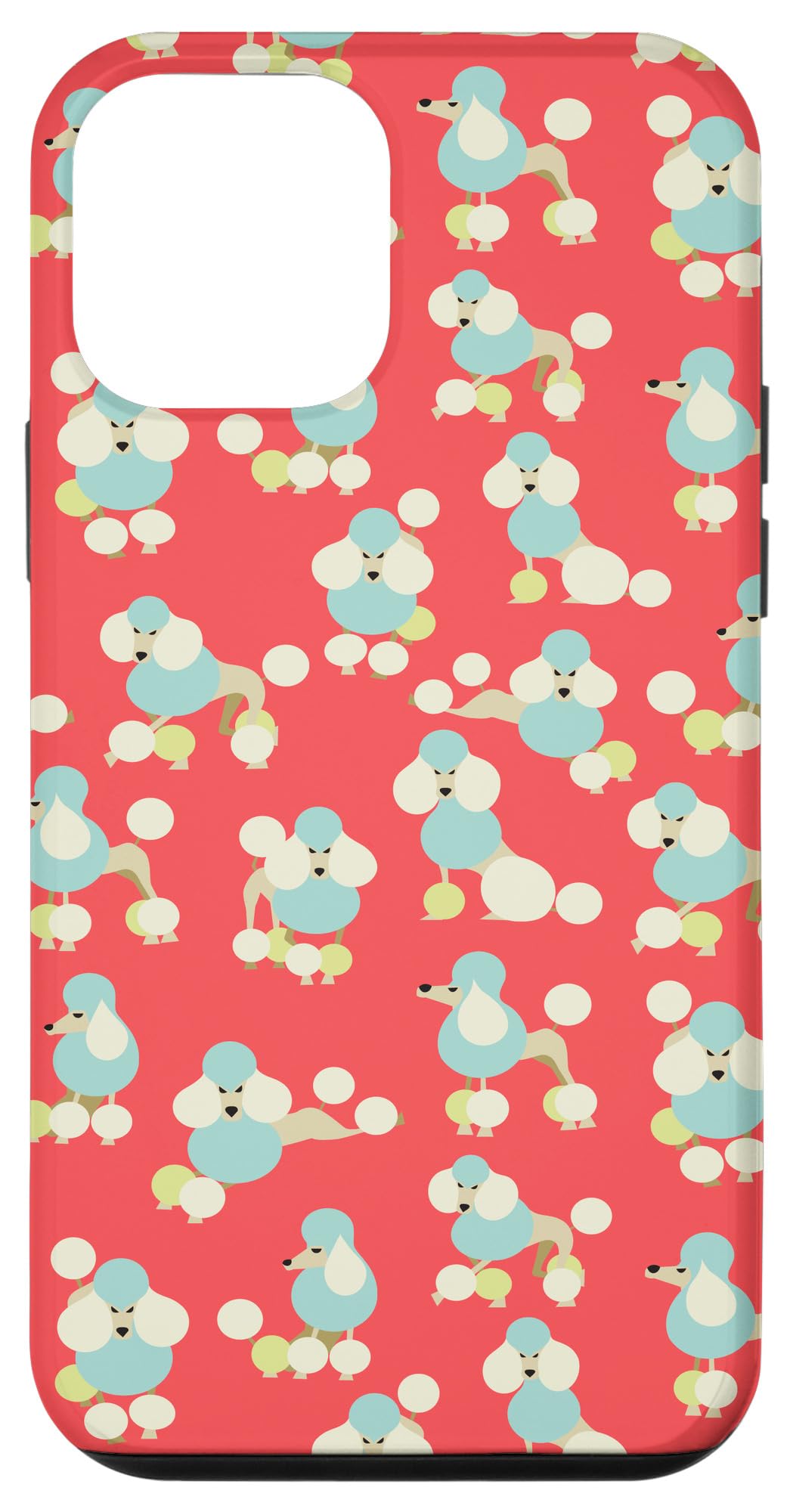 iPhone 12 Mini Poodle Pattern Phone Case - Cute Funny Dog Lover Gift | Protective Cover for iPhone 12 Mini | Perfect Gift for Pet Owners, Dog Lovers & Poodle Enthusiasts | Use at Home, Office or Outdoor Activities
