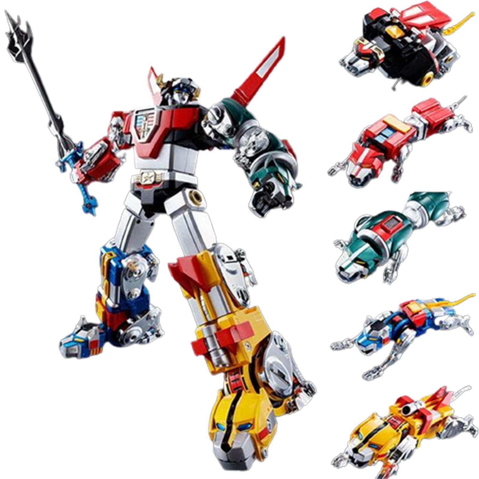 PULASSI Transformers Toy Robot 5-in-1 King of Beasts - Black Lion, Blue Lion, Golden Soul, God of War & Red Lion Action Figure Set | Collectible Toy for Kids & Adults | Perfect for Playtime, Display & Gifts