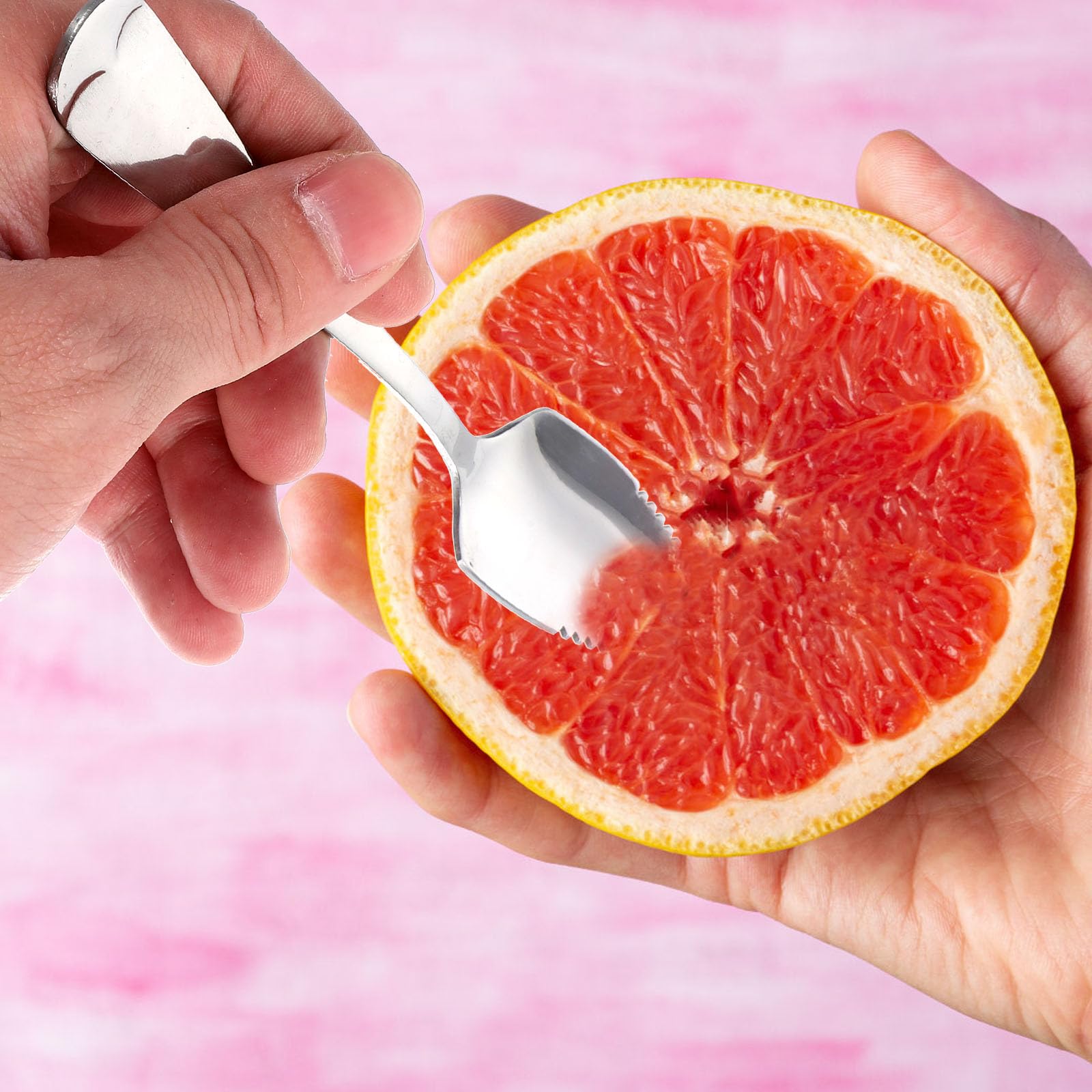 Housoutil 2-Pack Stainless Steel Grapefruit Serrated Knife Spoons - Citrus Fruit Utensil for Kiwi, Lemon, Desserts & Salads - Perfect for Kitchen, Picnics & Fruit Parties