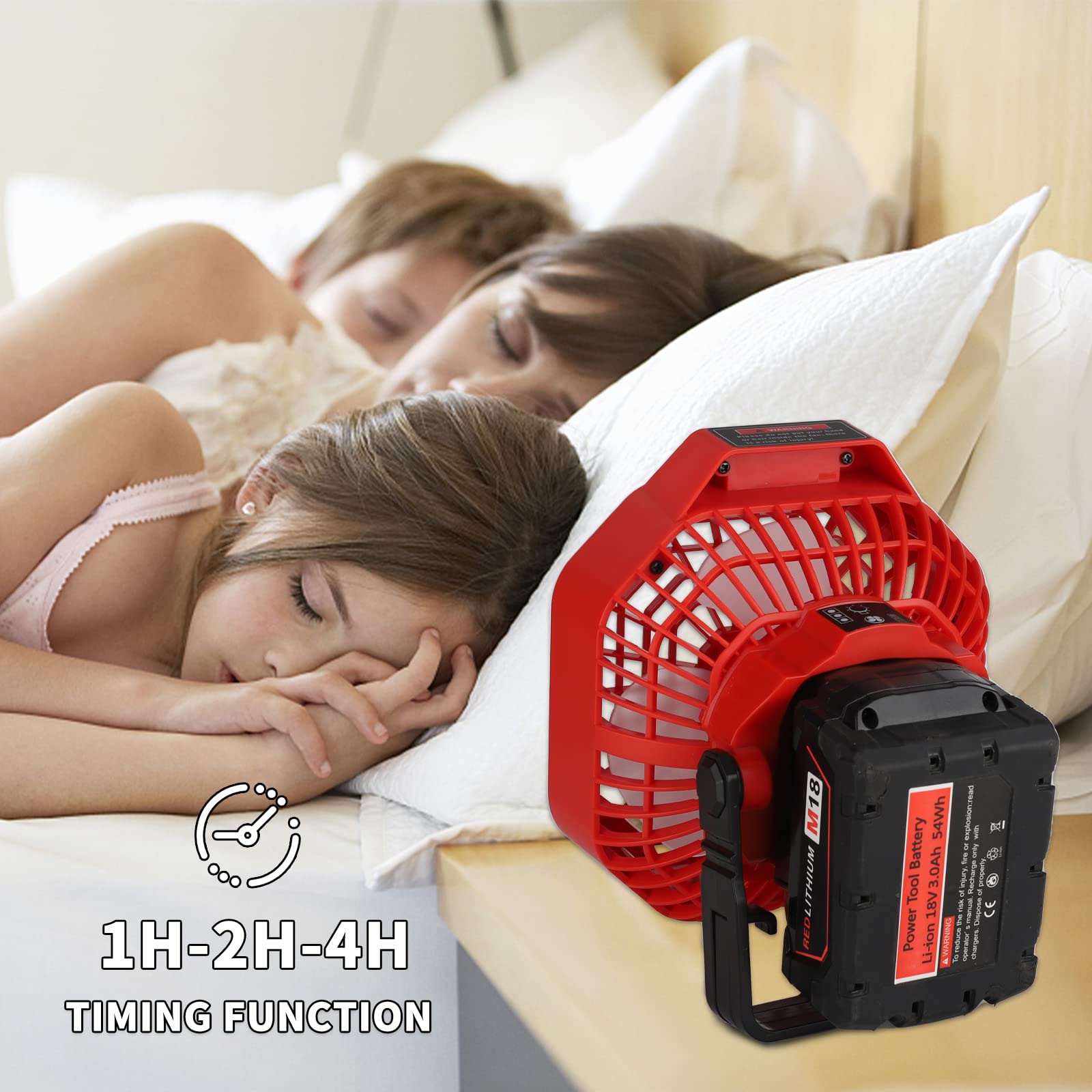 Milwaukee M18 Battery Portable Fan with Remote - 3 Speed Camping Fan with Dimmable LED Light, Energy Efficient for Outdoor, Job Site & Home Use (Tool Only)