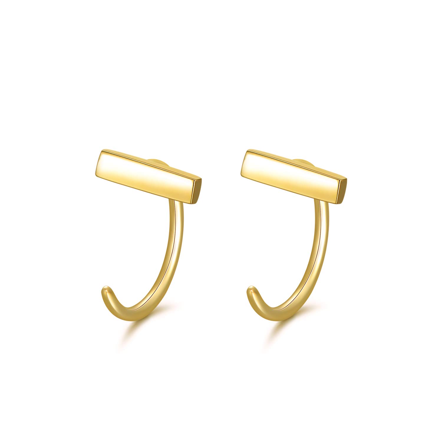 14K Gold Half Huggie Hoop Earrings for Women - Dainty Hypoallergenic Minimalist Pierced Hoops | Perfect Everyday Jewelry Gift for Girls, Teens, Brides & Special Occasions