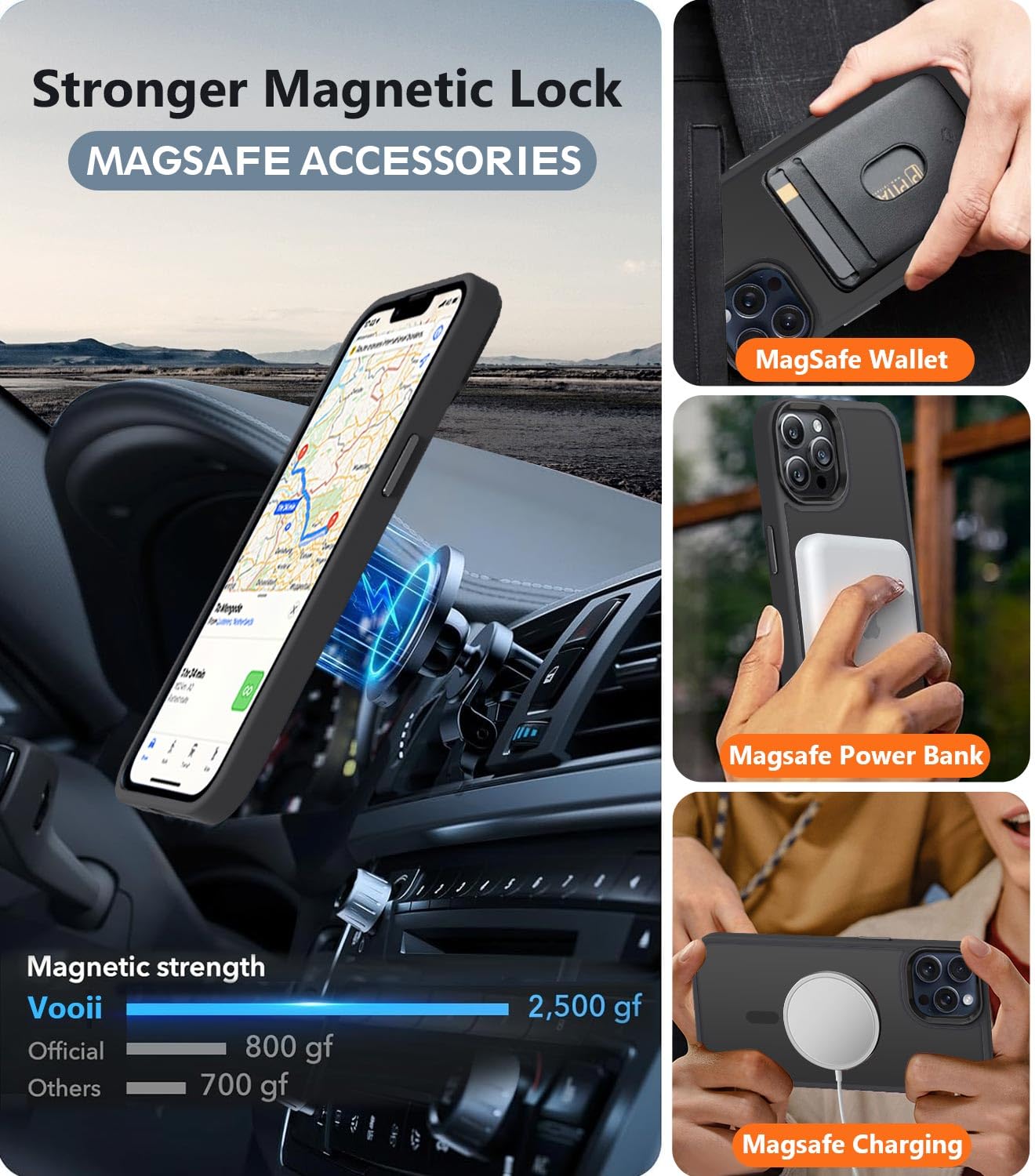 Vooii Magnetic iPhone 12 Pro Max Case - Slim Translucent Matte Cover with Magsafe Compatibility, Aluminum Alloy Buttons, Includes Screen & Camera Protectors (Black) | Perfect for Work, Travel & Everyday Protection