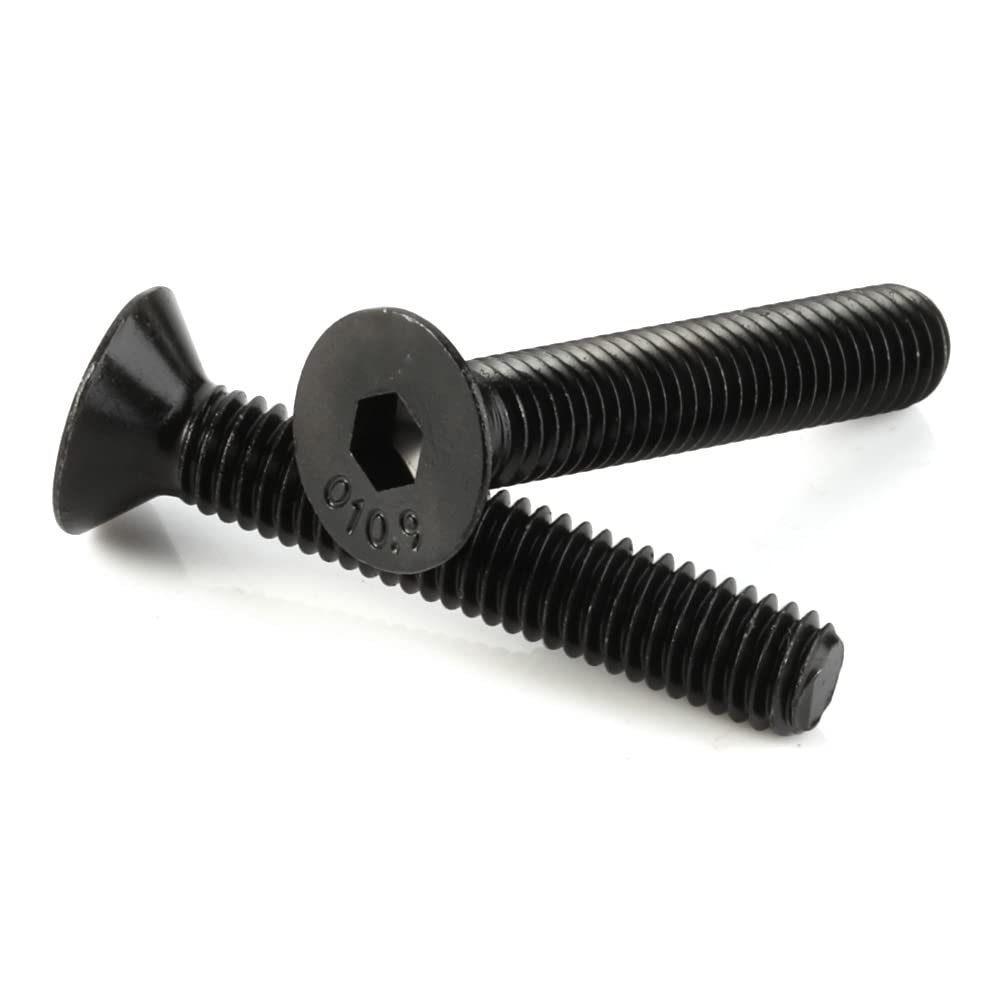 M8-1.25x25mm Grade 10.9 Alloy Steel Flat Head Socket Cap Screws - 25pcs for Furniture & Machinery Assembly