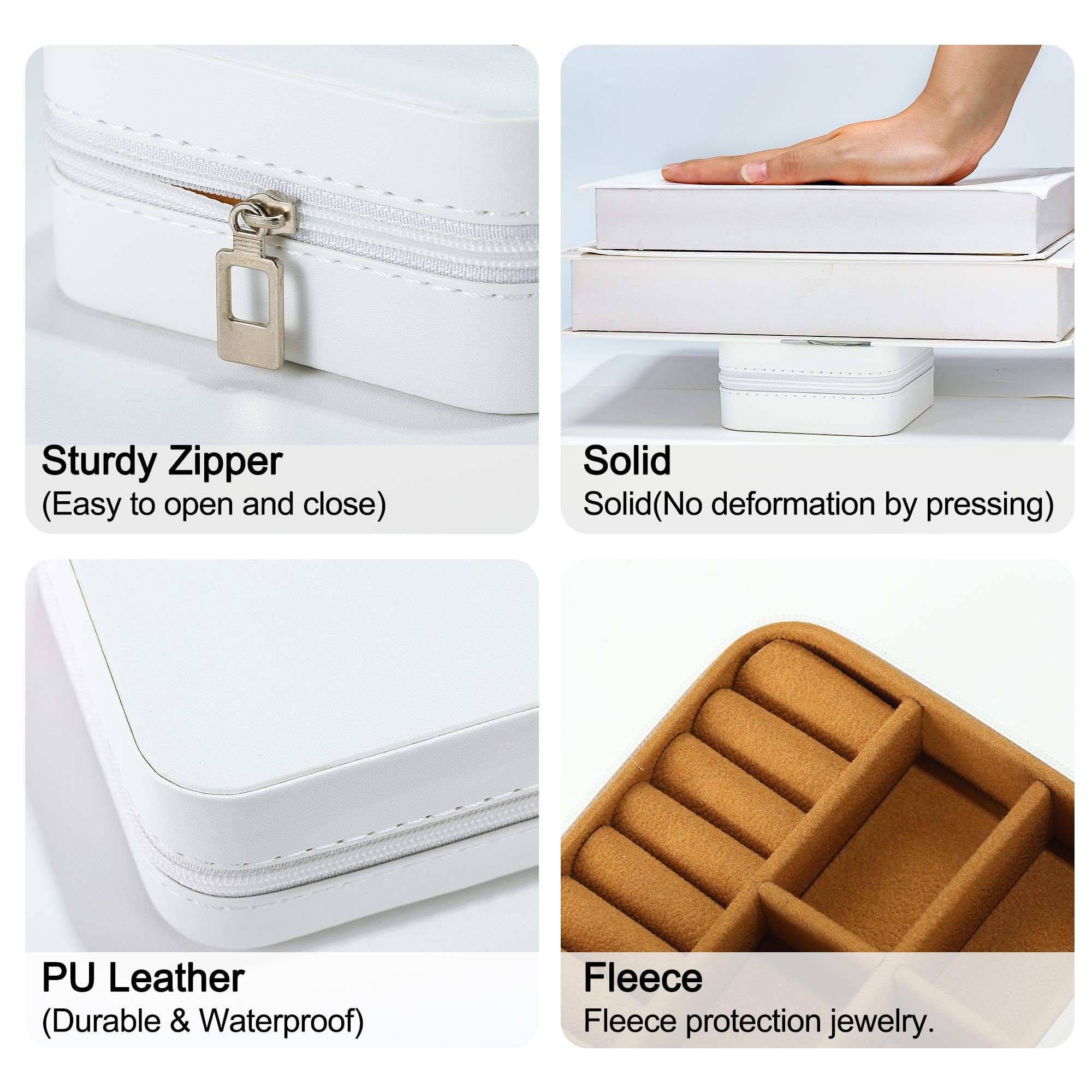 Personalized Initial Jewelry Box - Elegant Travel Jewelry Case for Women with Letter S, White - Perfect 21st 30th 40th 50th 60th 70th Birthday Gift Idea for Her - Great for Travel, Anniversary, Mother's Day & Special Occasions