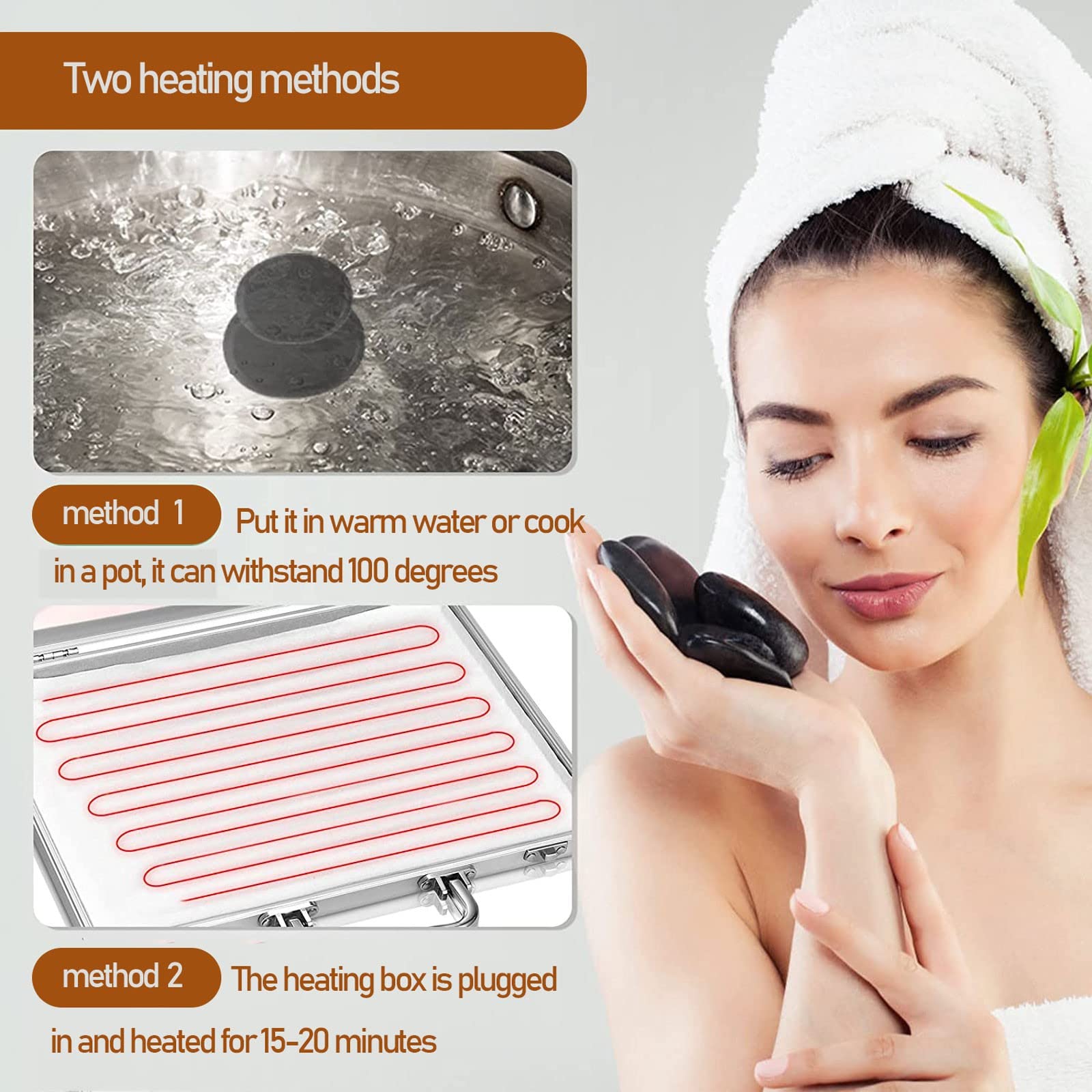 Professional Hot Stone Massage Kit - 18pcs Basalt Stones with Heating Box for Relaxation & Pain Relief | Perfect for Home Spa, Beauty Salons & Professional Therapists | Ideal for Stress Relief, Muscle Recovery & Couples Massage