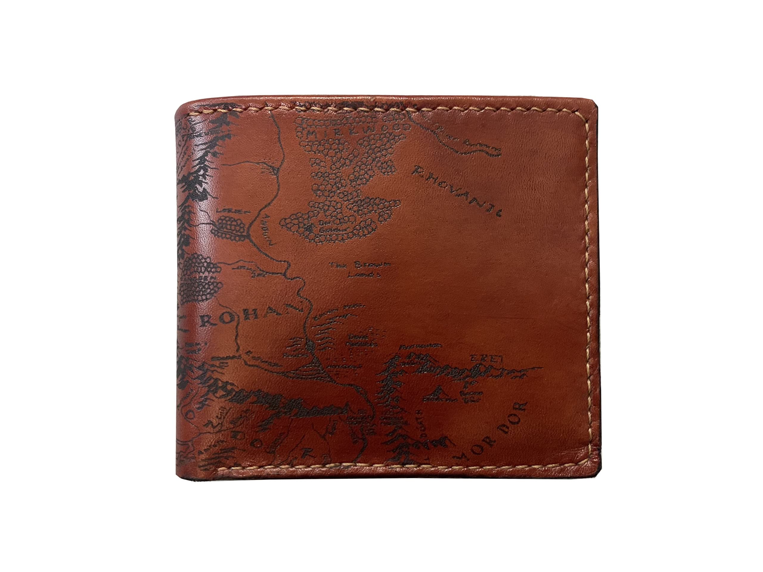Vintage Ancient Map Leather Wallet - Bifold Middle Earth Map Design - Unique Art Gift for Men, Dad, Husband, Boyfriend - Perfect for Travel, Adventure & Fantasy Enthusiasts