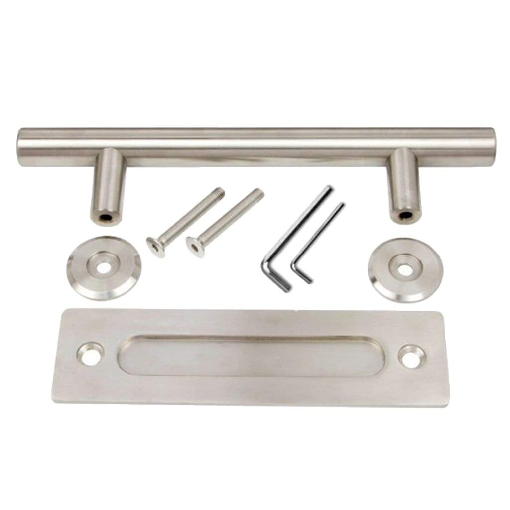 Stainless Steel Cabinet Pulls & Sliding Door Handles - Double-Sided Barn Door Hardware Set (Chrome Finish) for Kitchen, Closet & Modern Interior Design