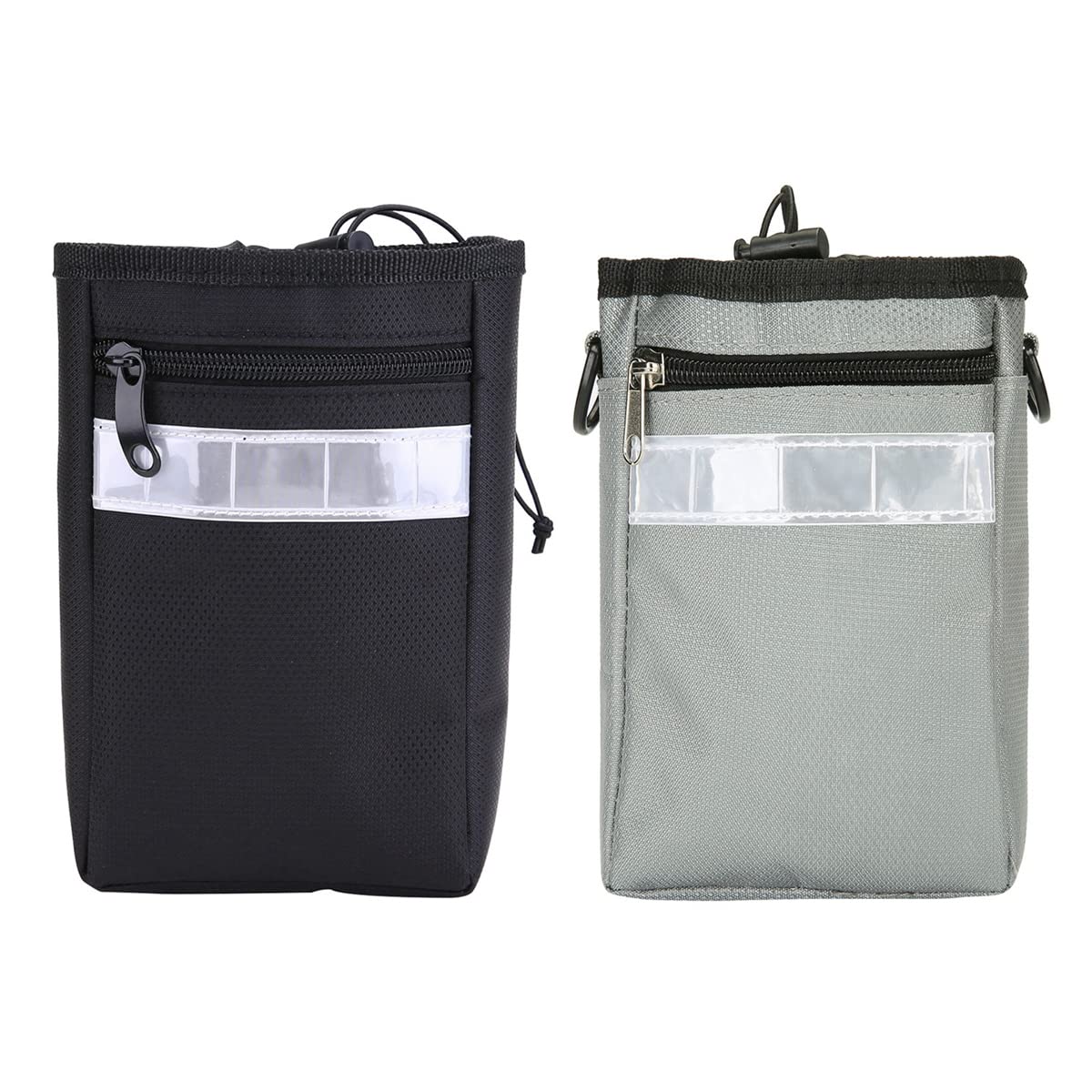 PetPhindU 2-Pack Dog Treat Pouch - Portable Drawstring Training Treat Bag with Reflective Strip for Walking & Hiking | Durable Canvas Dog Food Storage | Perfect for Outdoor Adventures & Obedience Training