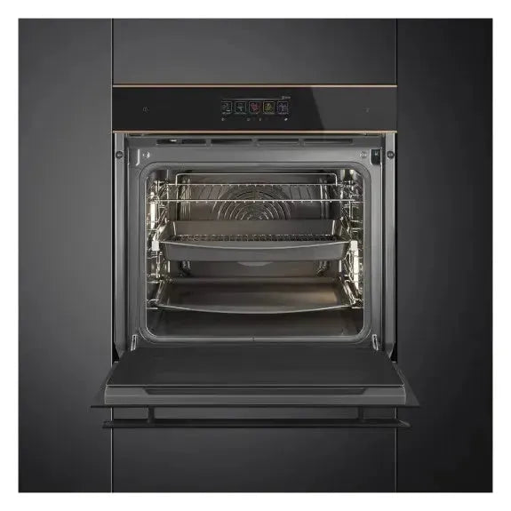 Smeg 60cm Dolce Stil Novo Pyrolytic Steam Oven in Black - Premium Built-in Oven for Modern Kitchens | Perfect for Baking, Roasting & Healthy Steam Cooking